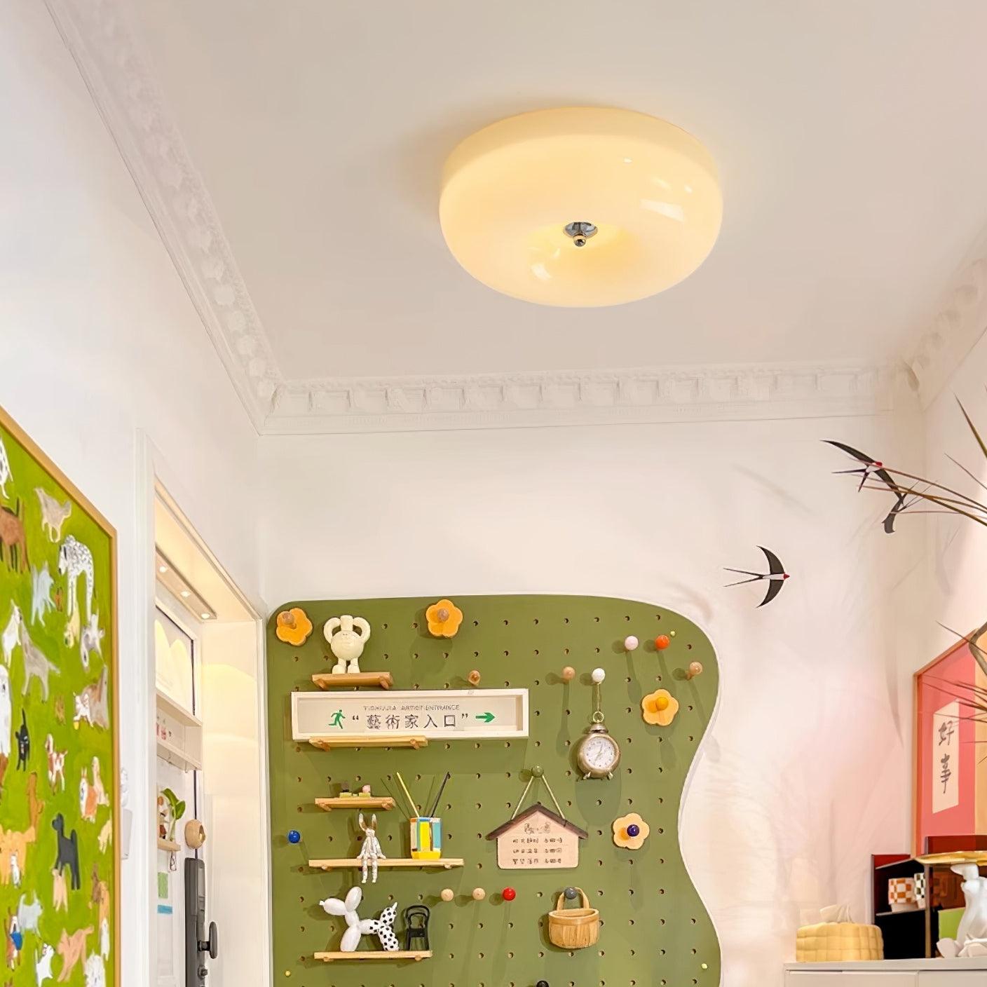 クリームプディングシーリングランプ