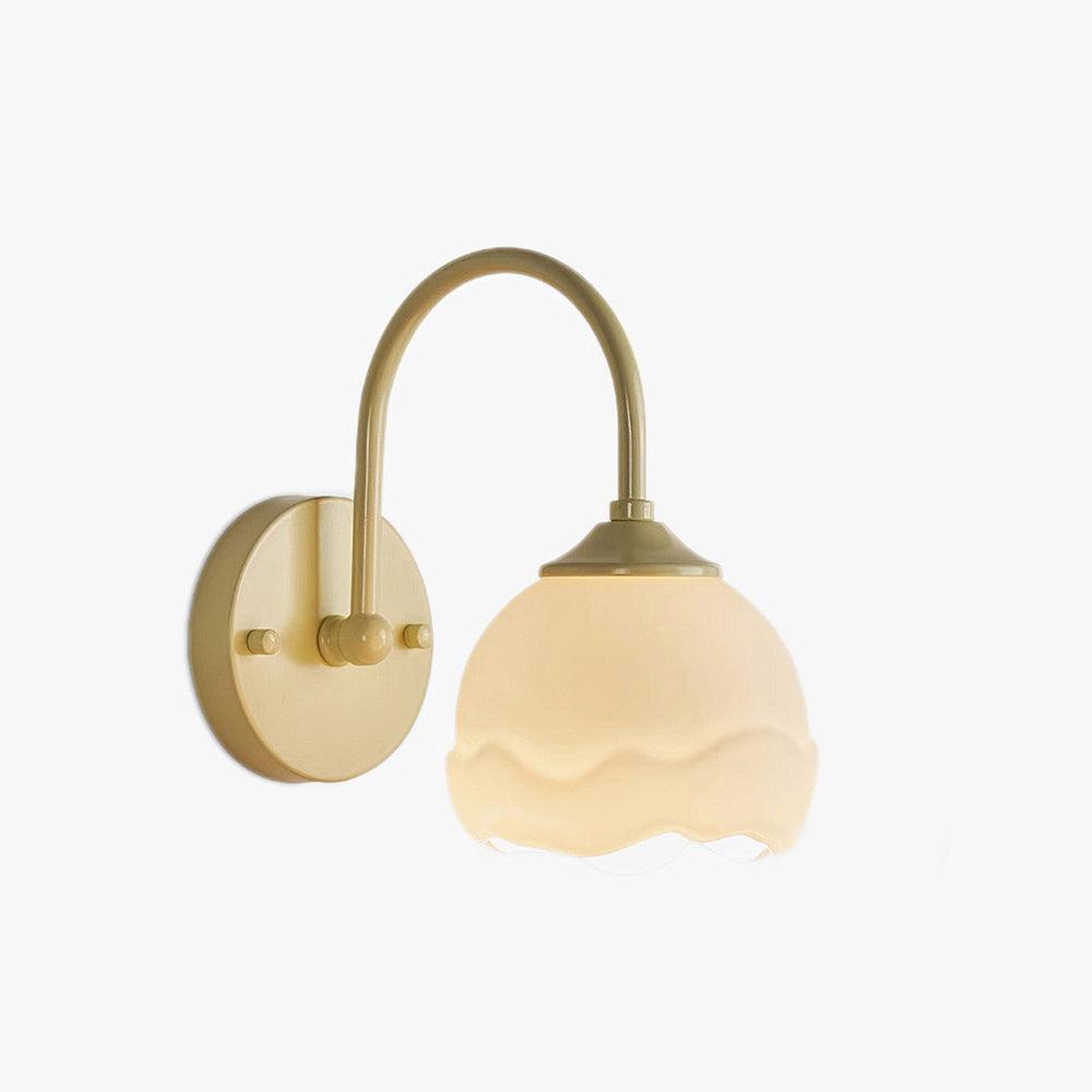 ミルクホワイトフローラルウォールランプ