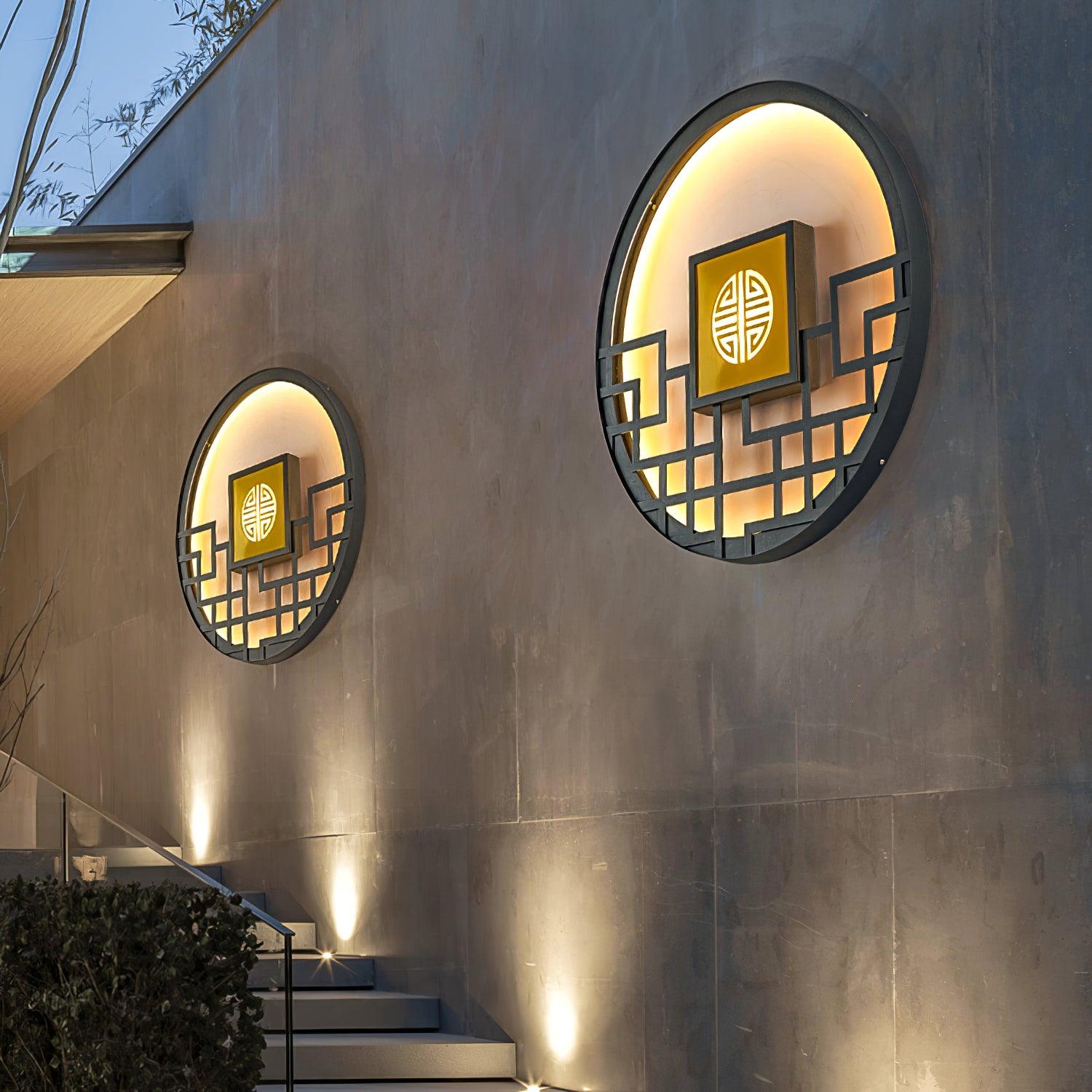 ラウンド屋外ウォールライト