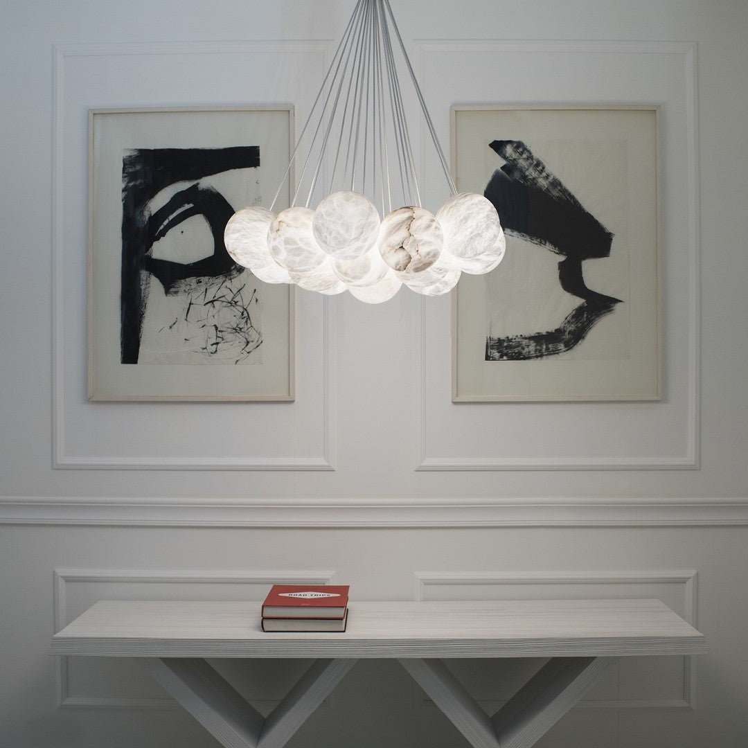 アラバスターグローブクラスターシャンデリア