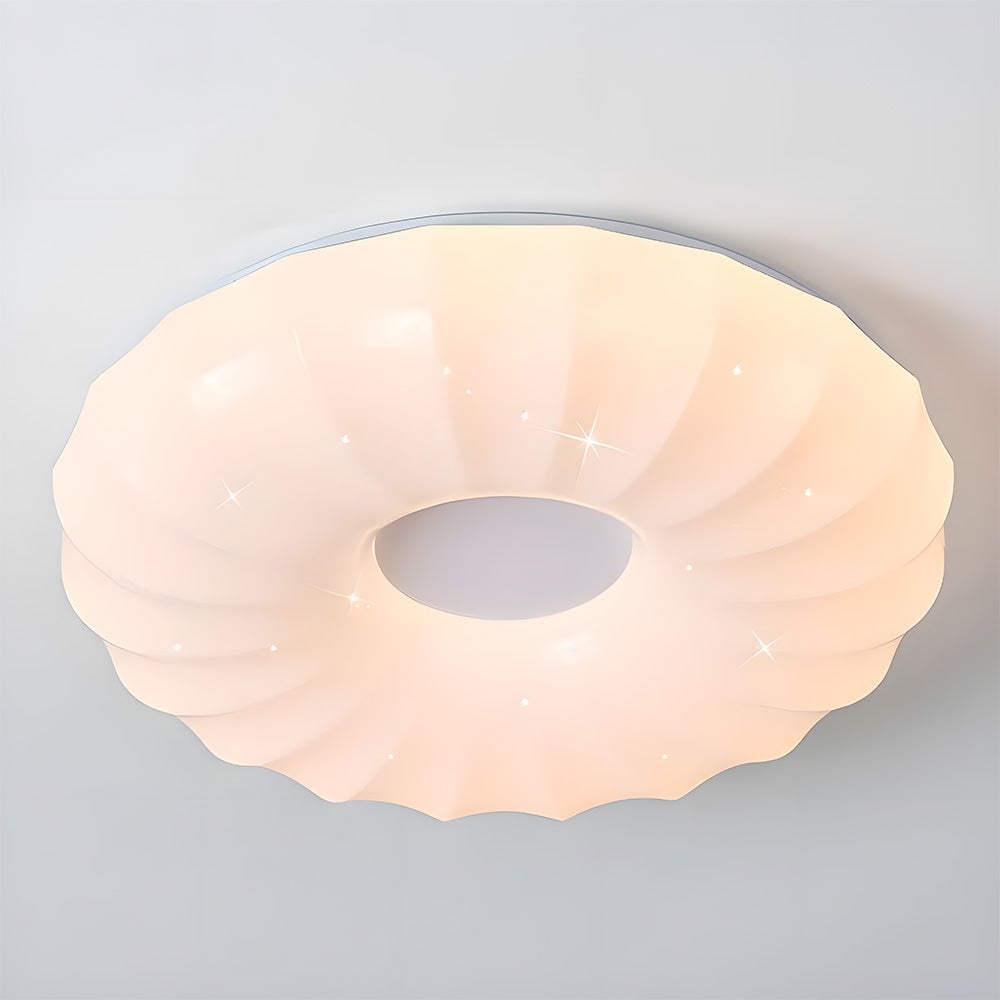 シンプルな住宅用クリーム色フラッシュマウントLEDシーリングライト