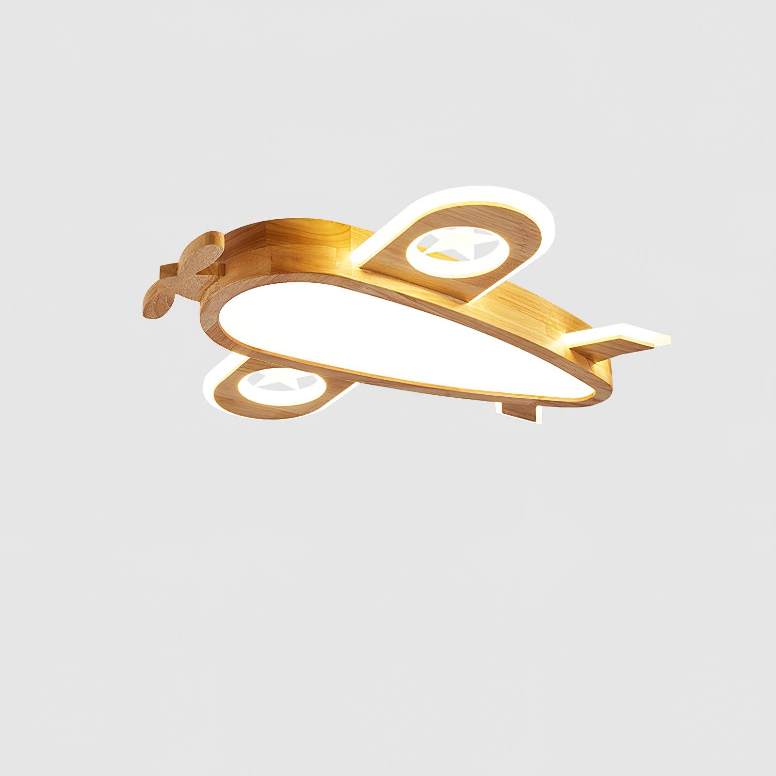 Wood Airplane Ceiling Lamp