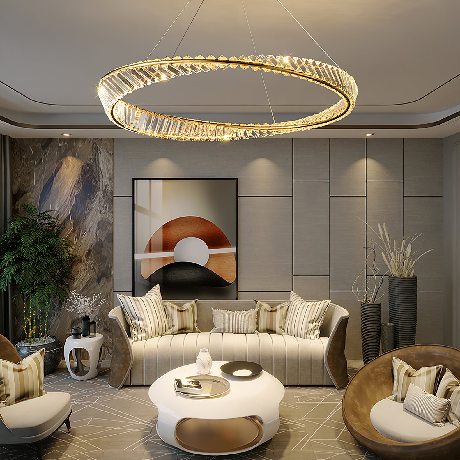 Ous クリスタル リング シャンデリア