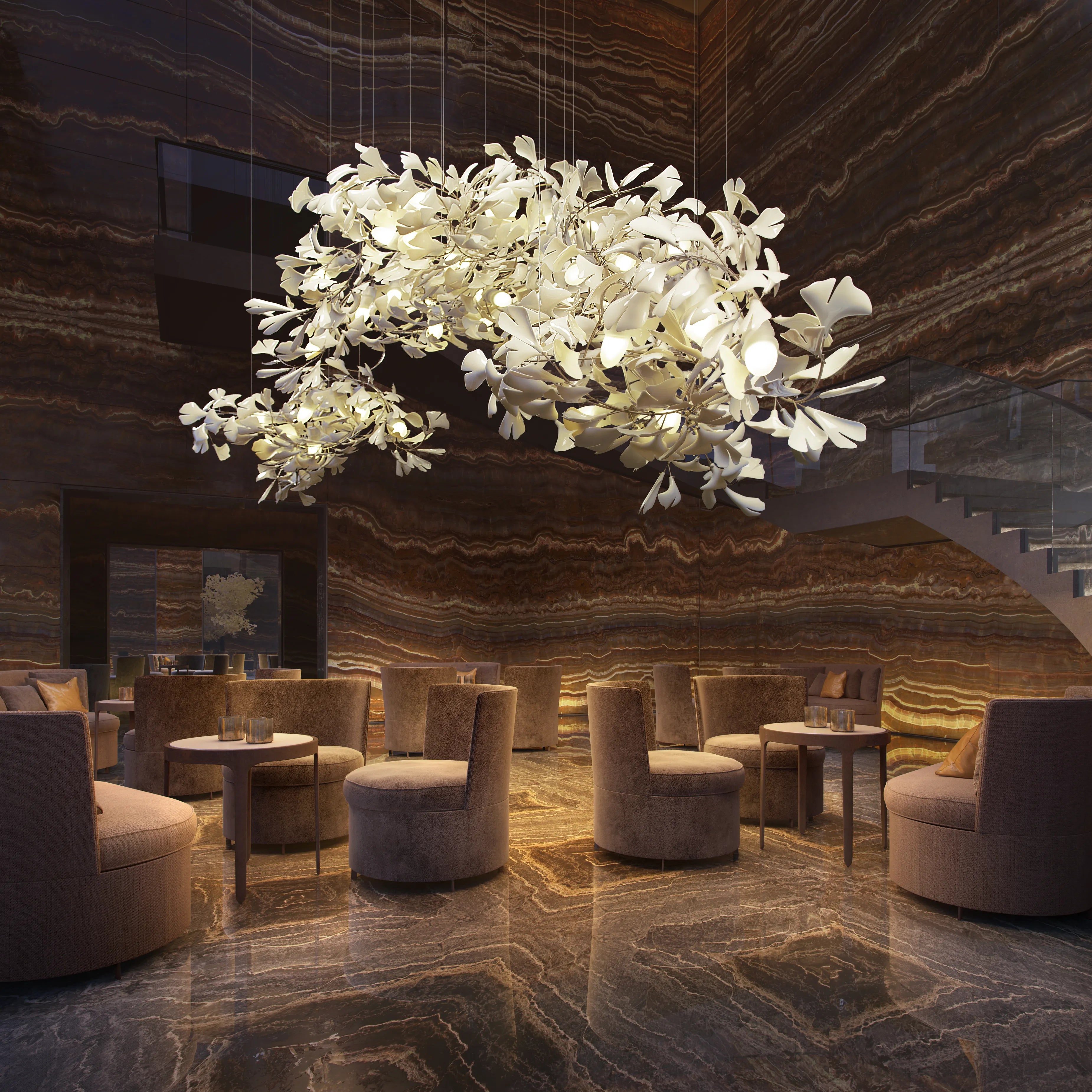 Gingko Chandelier F