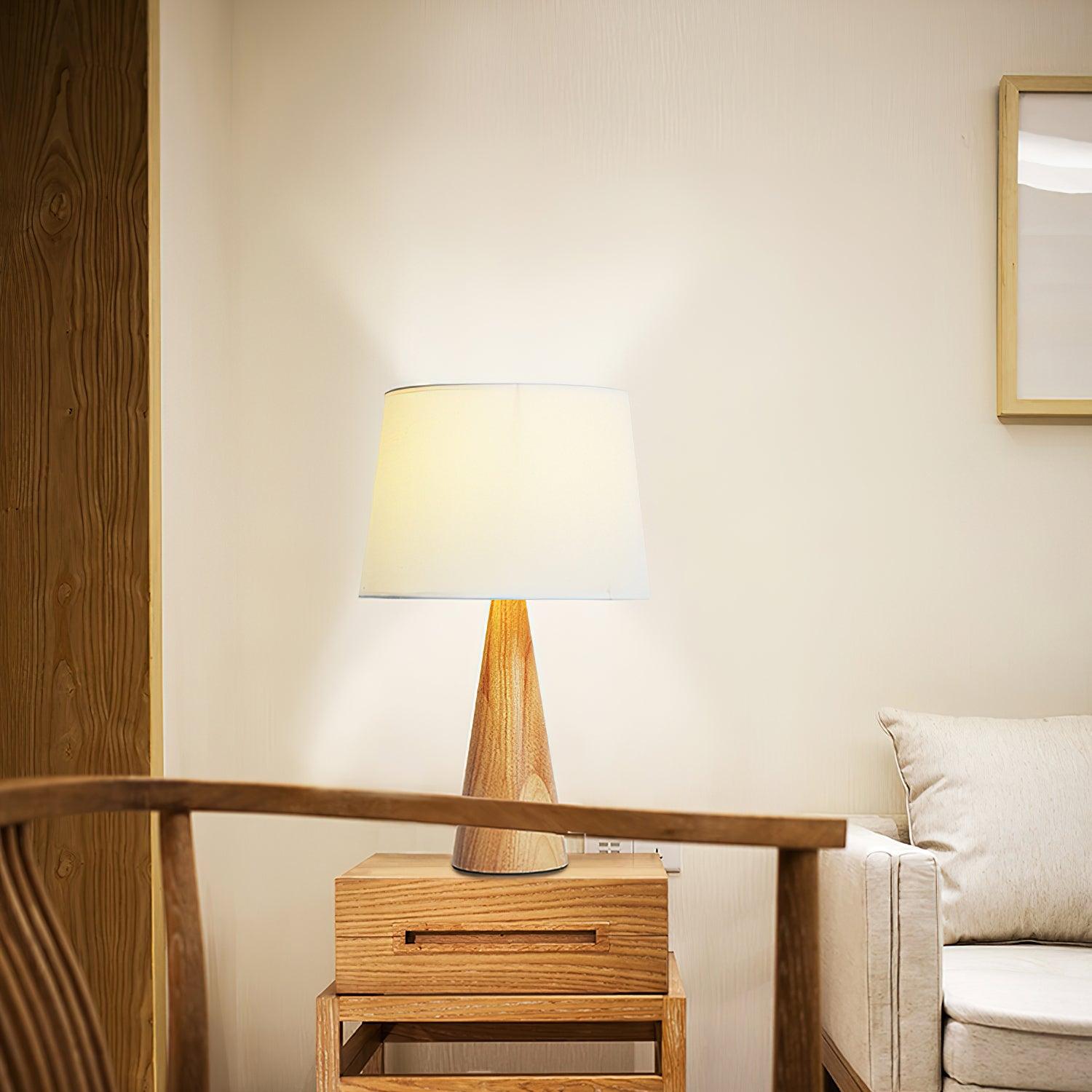 木製花瓶テーブルランプ