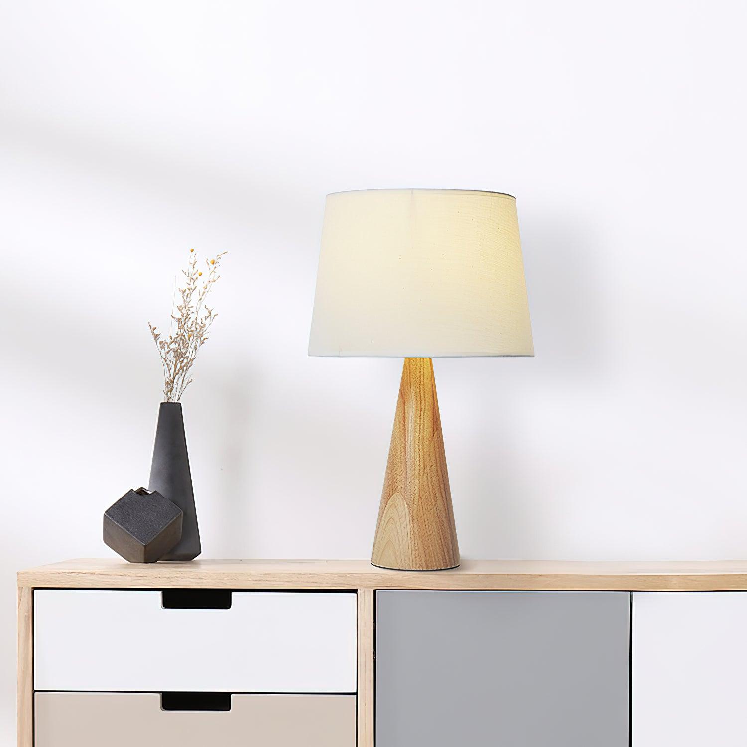 木製花瓶テーブルランプ