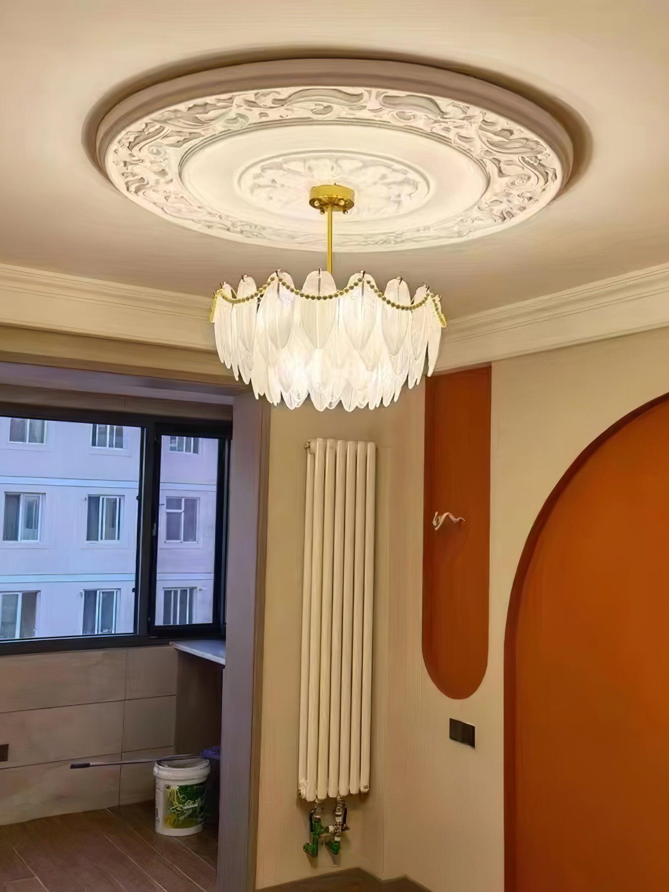 クリスタルフェザーシャンデリア