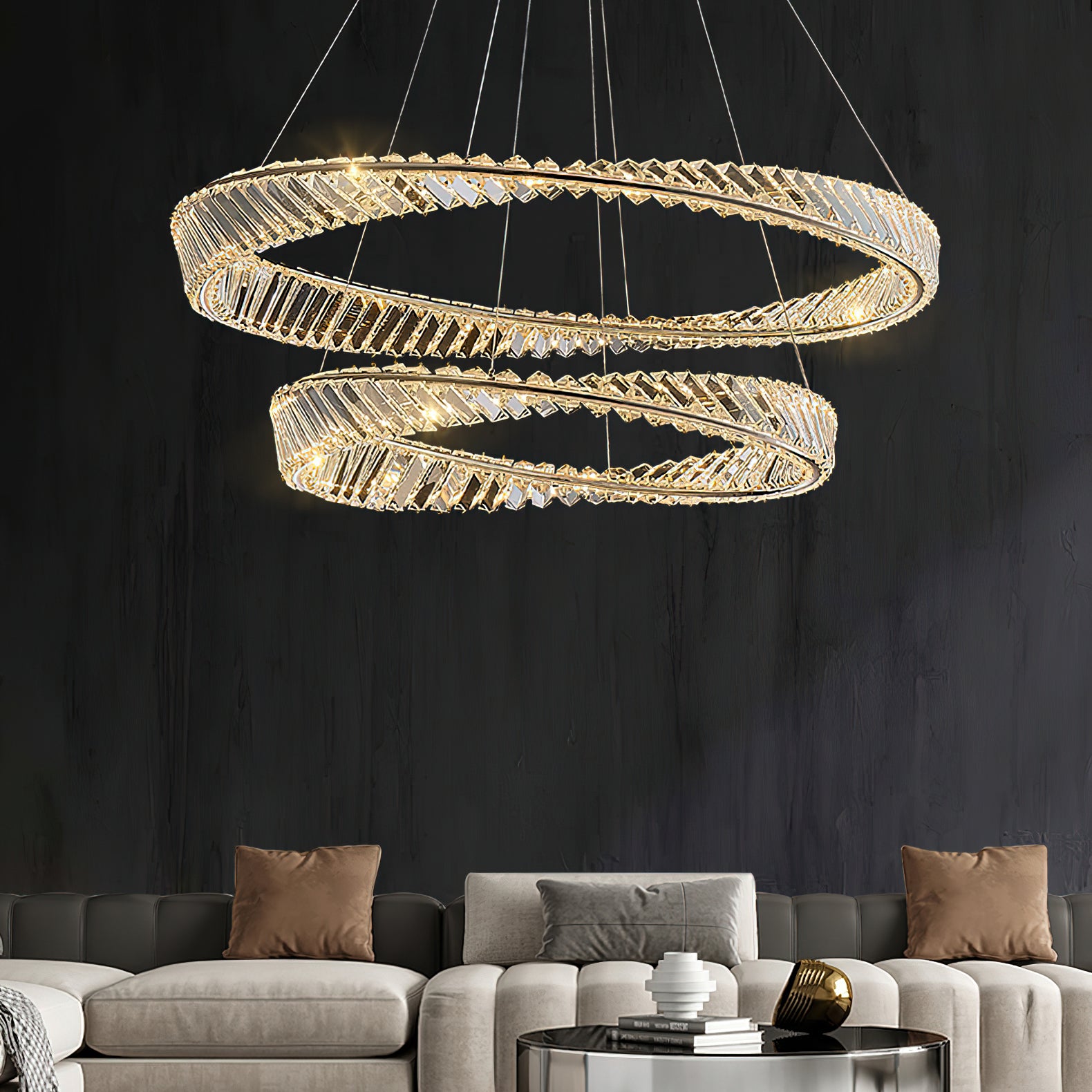 Ous クリスタル リング シャンデリア