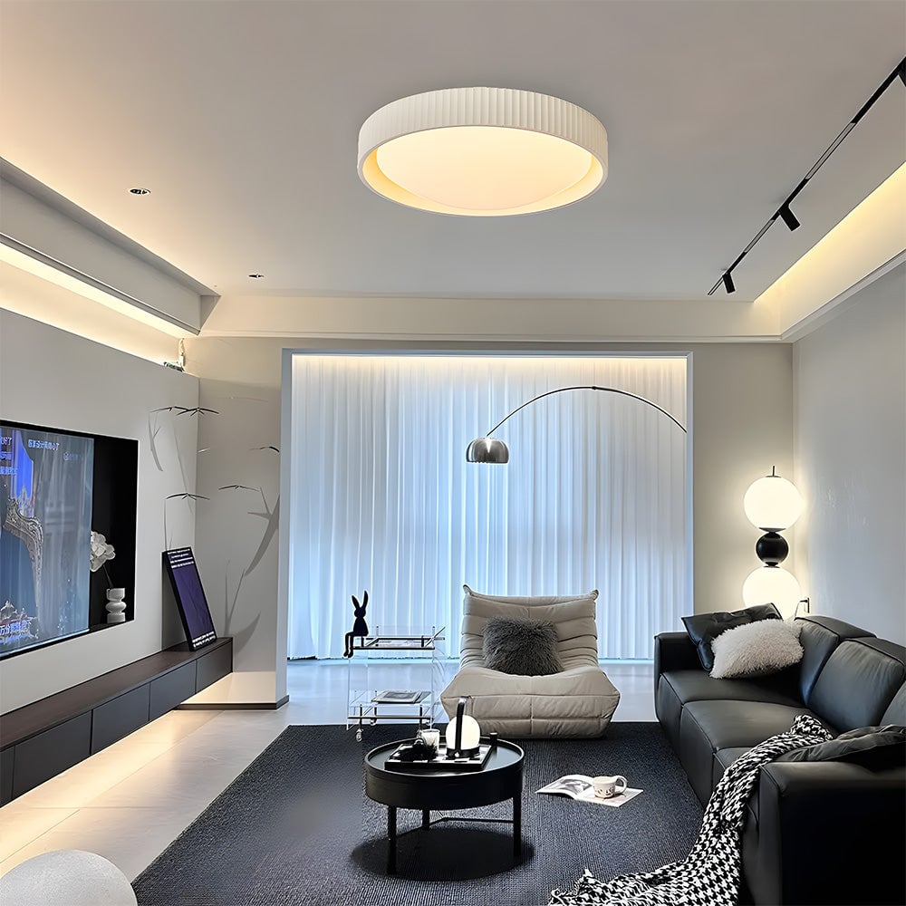 北欧風ラウンド樹脂リビングルームシーリングライト