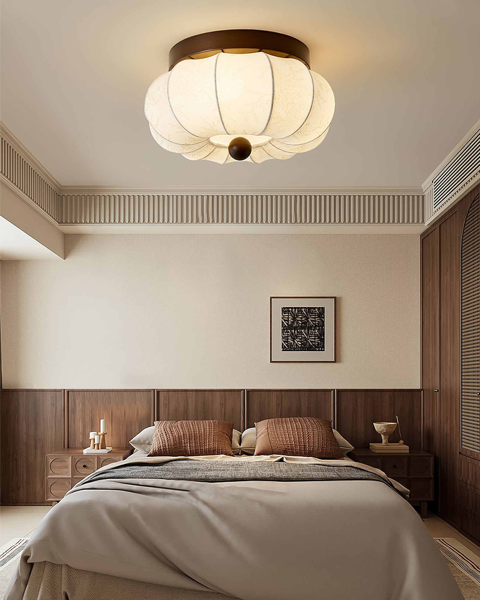 ファブリックパンプキンシーリングライト