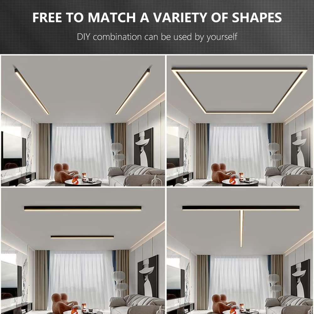 リビングルームに最適な、現代的なミニマリストスタイルのロングストリップLEDシーリングランプ