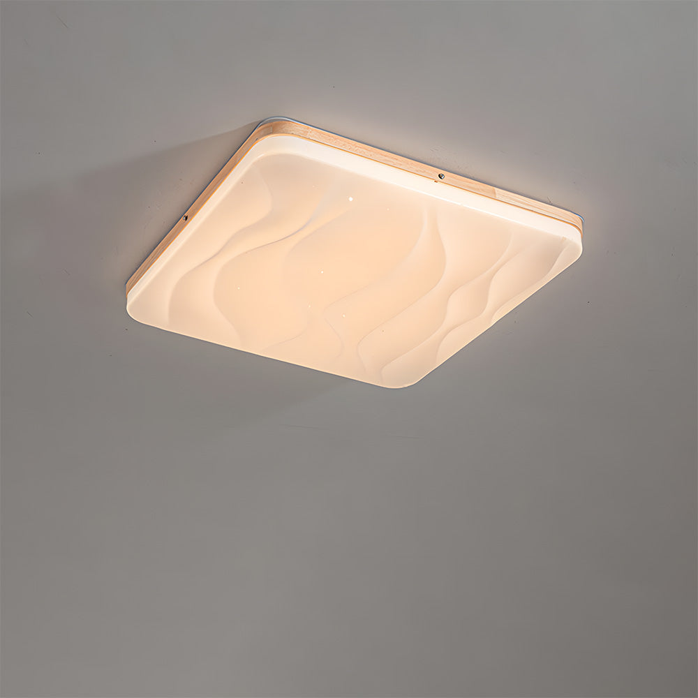 レトロミニマルな木製リビングルームLEDシーリングライト