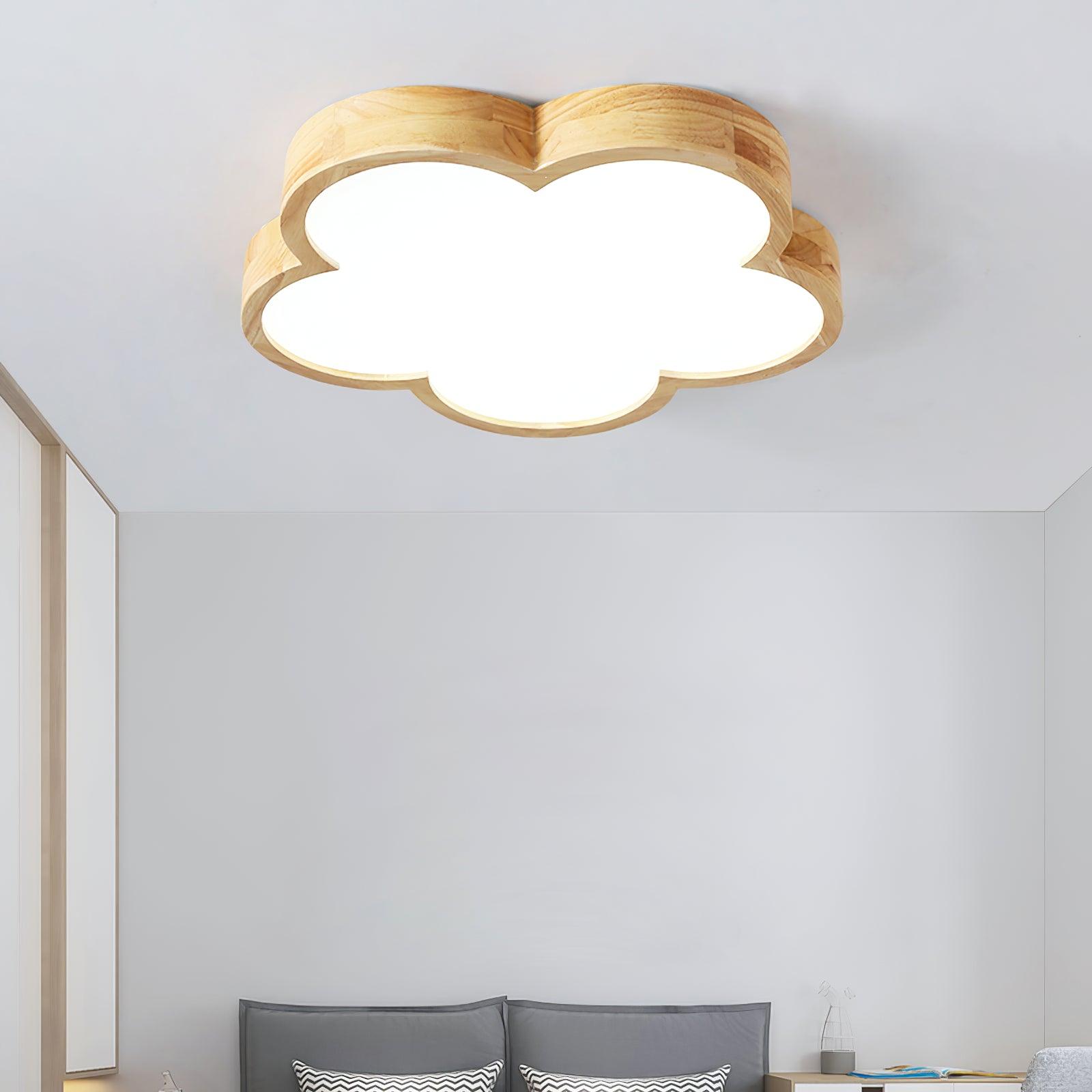 Wooden Flowers Ceiling Lamp