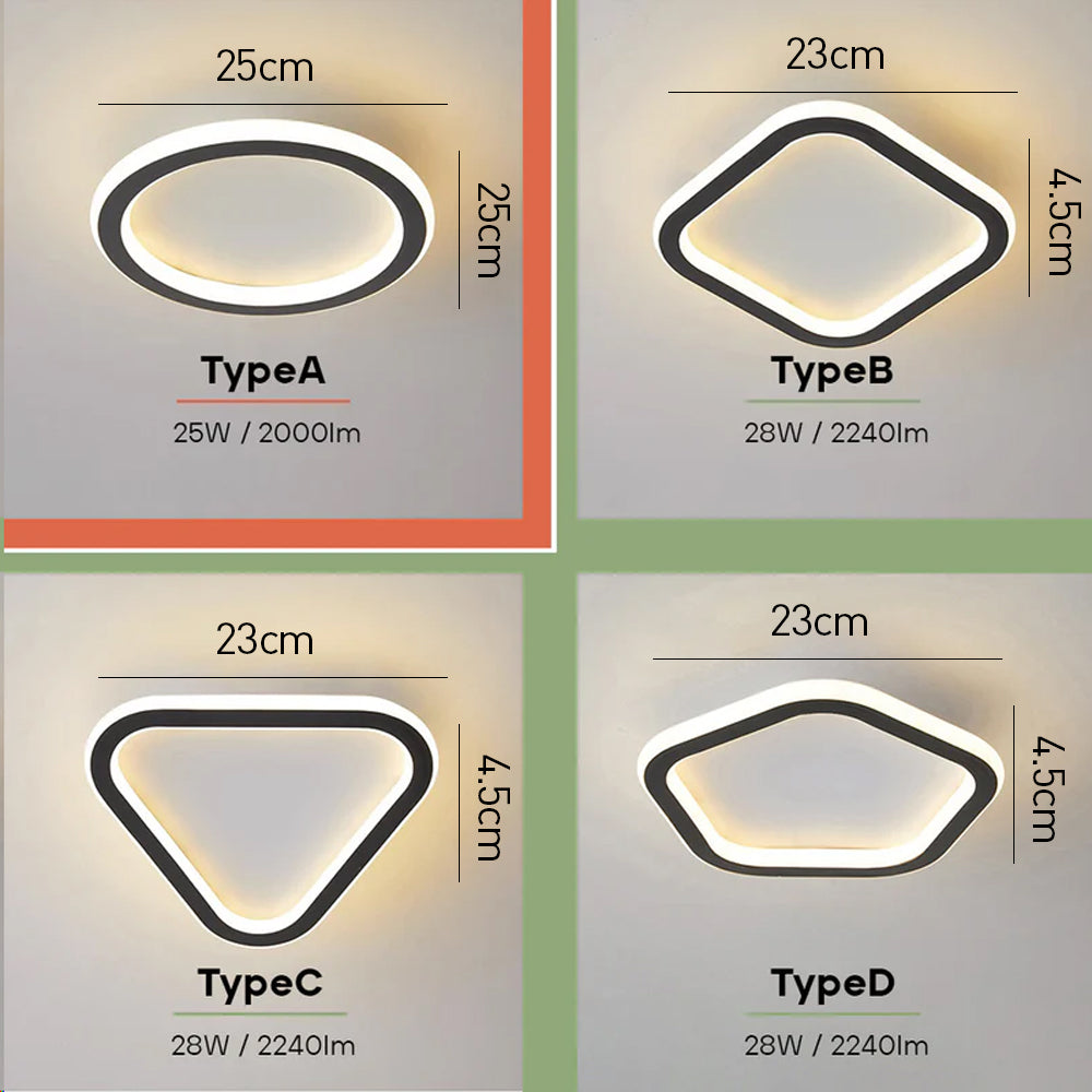 寝室に最適なモダンな鉄製LEDシーリングライト