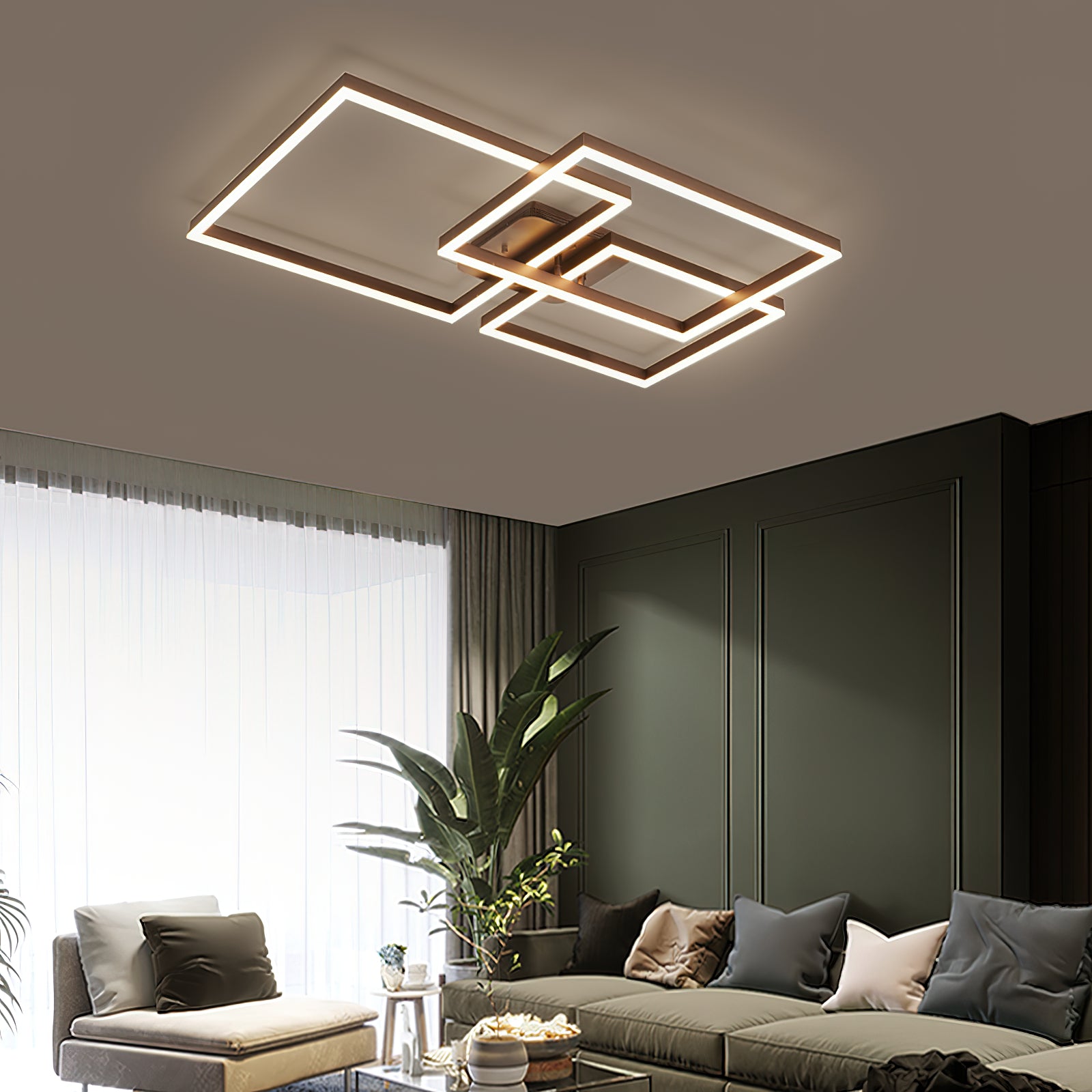 シンプルな幾何学模様の天井ランプ