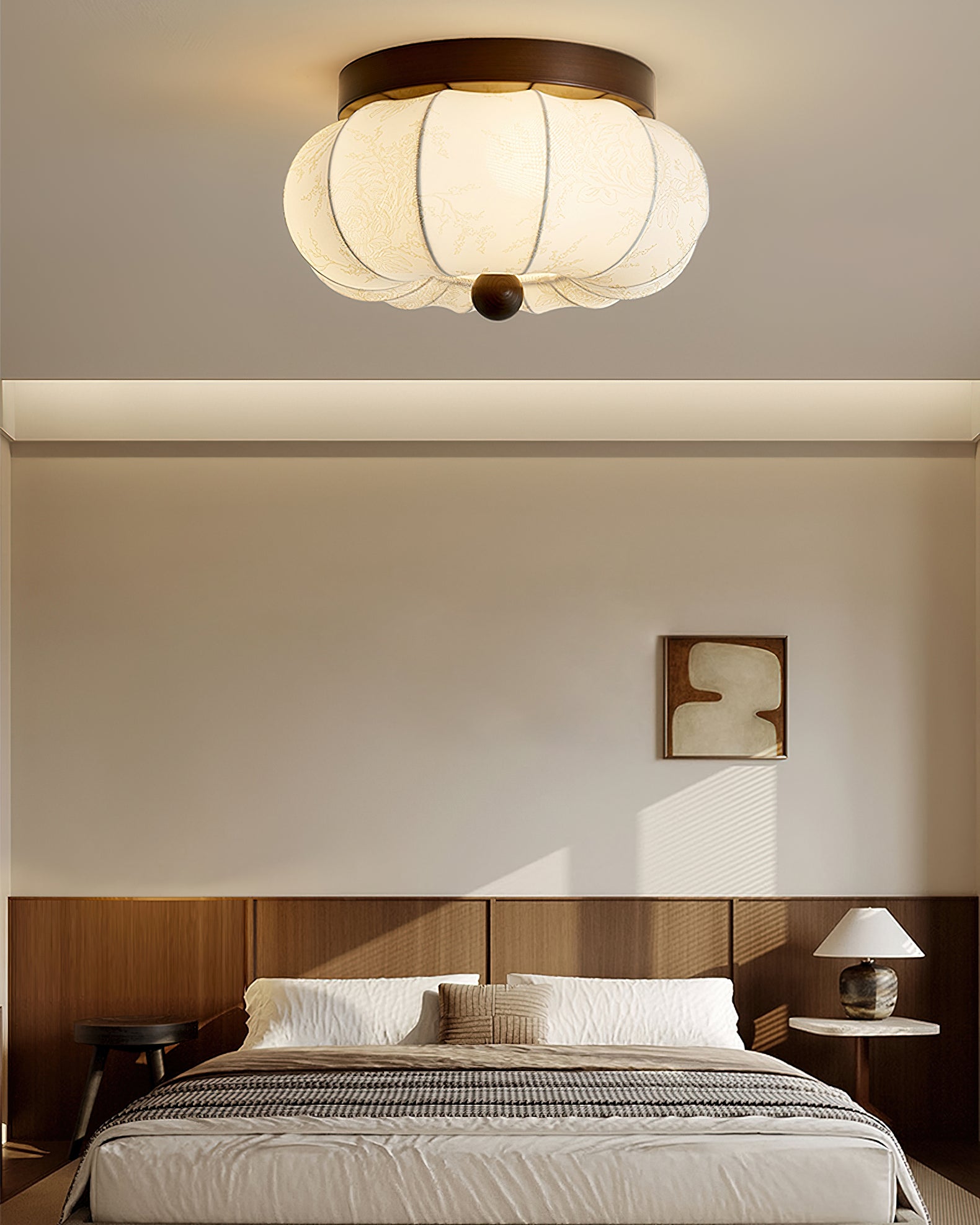 ファブリックパンプキンシーリングライト