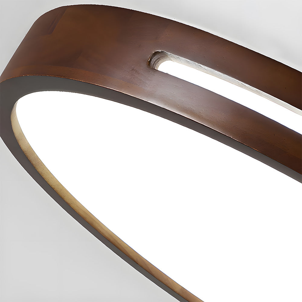 モダンなブラウンウッドLEDリビングルームシーリングライト