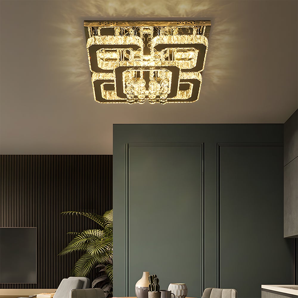 北欧風LEDクリスタルスクエアシーリングライト