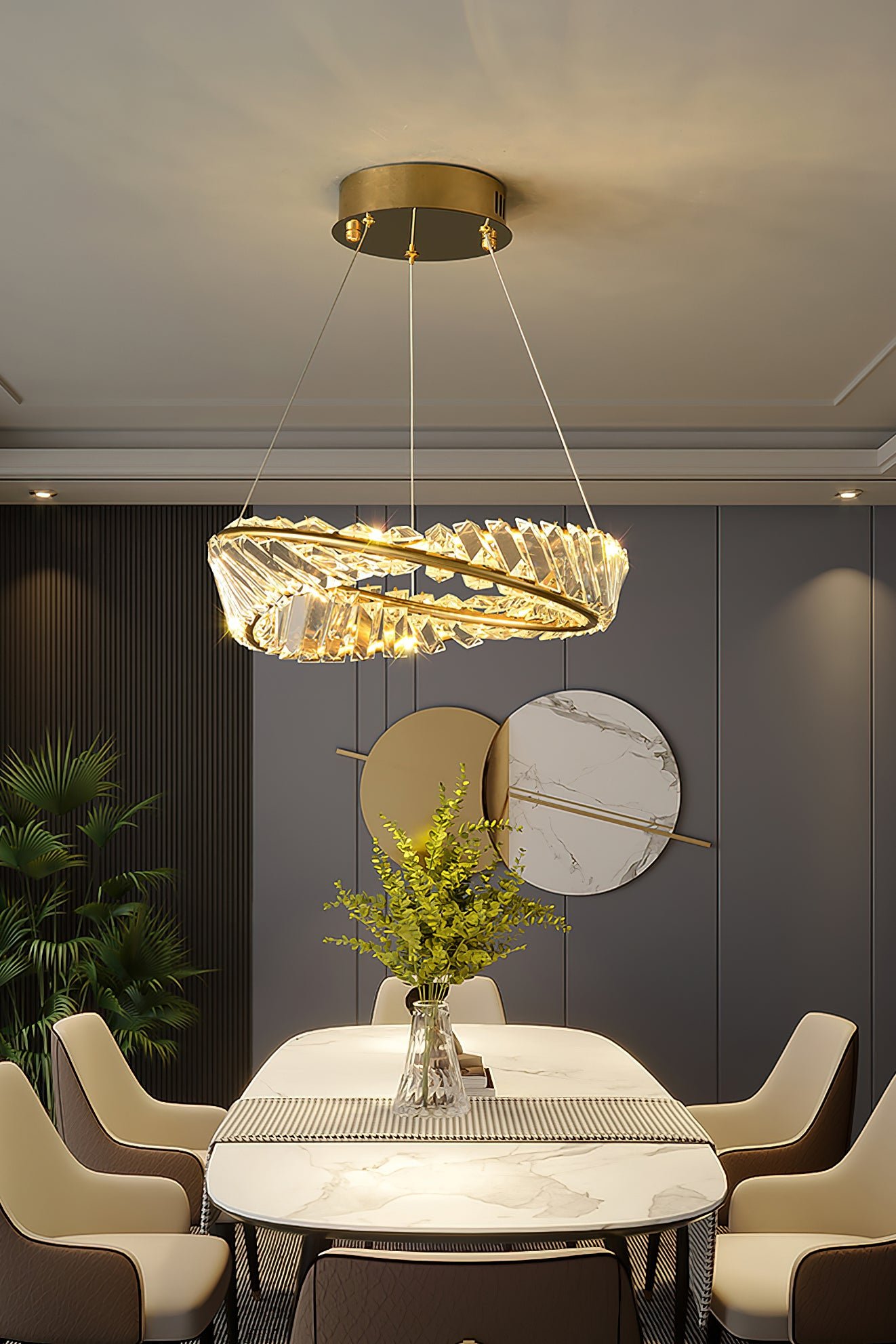 Ous クリスタル リング シャンデリア