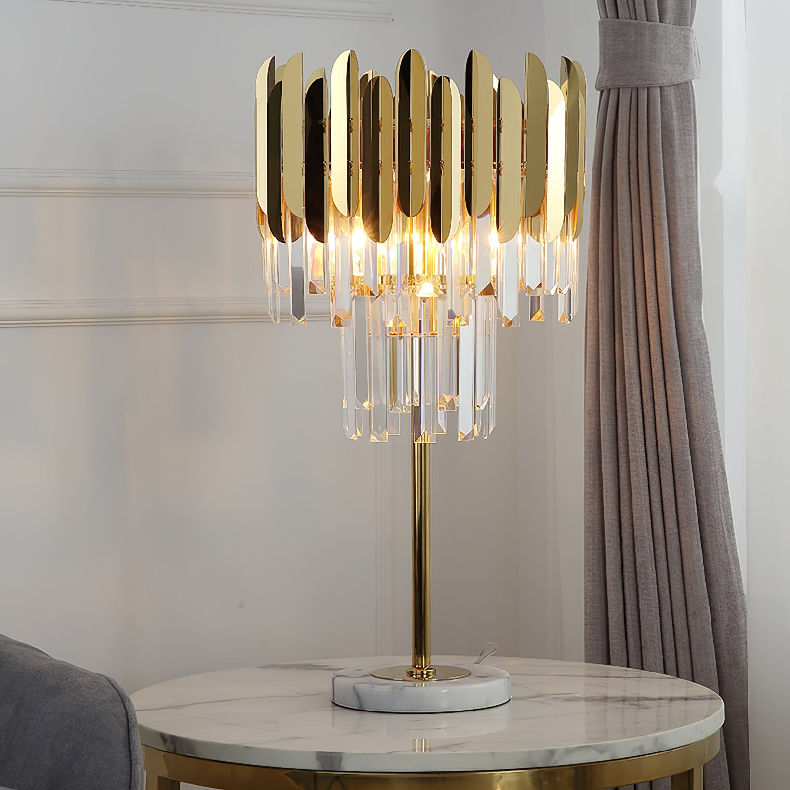 クリスタル マーブル デスクランプ