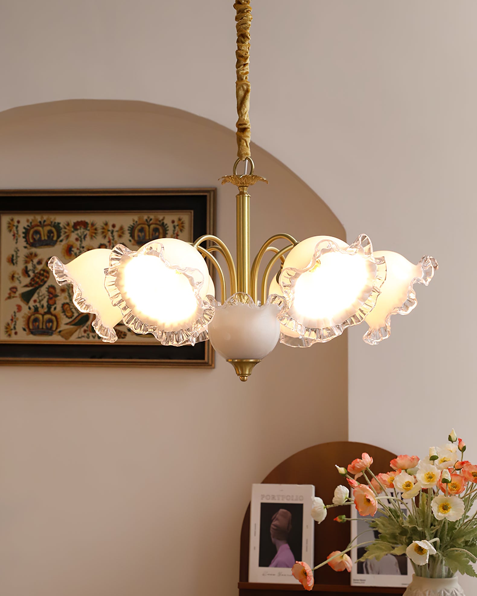 Floral Glass Chandelier