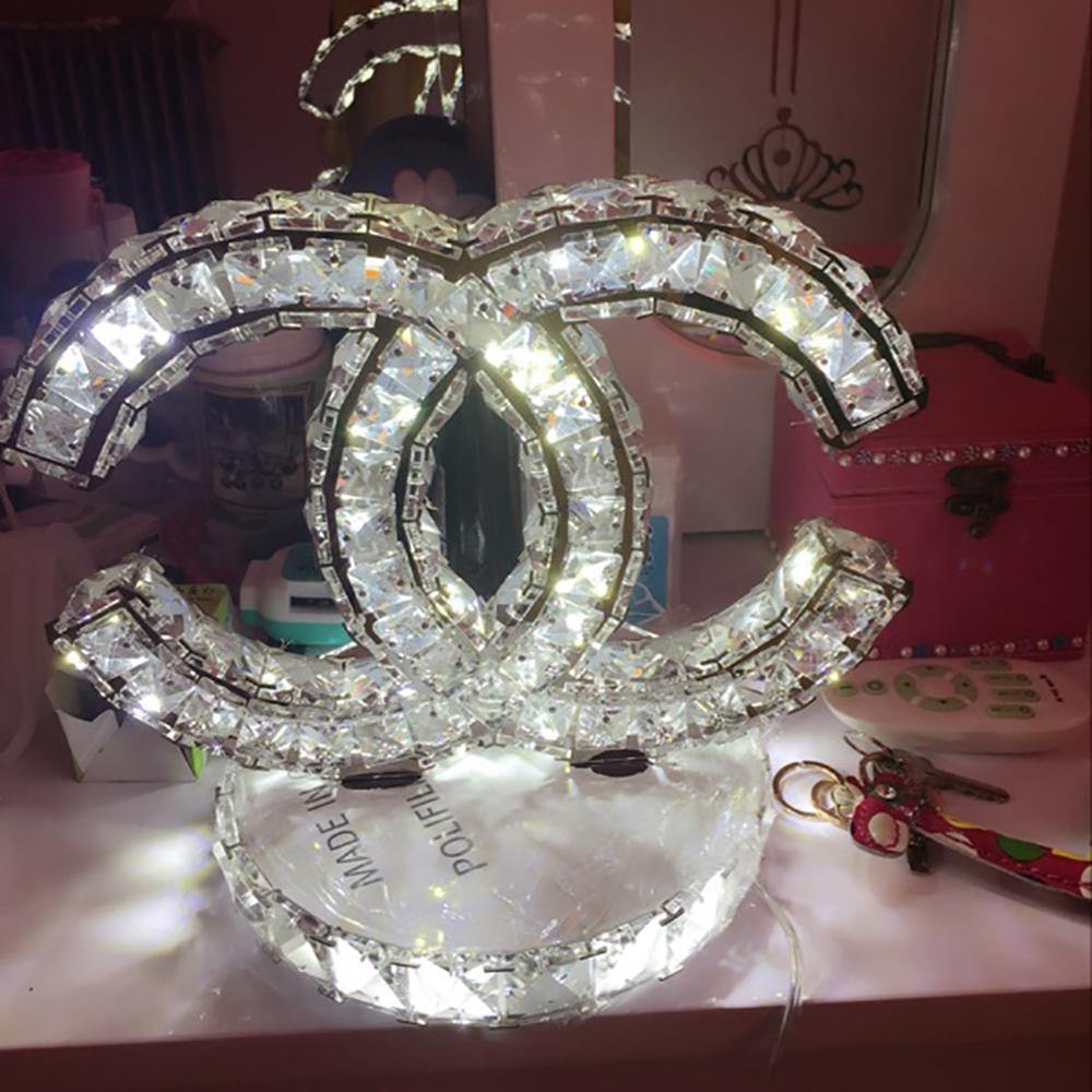 ステンレススチールクリスタルテーブルランプ