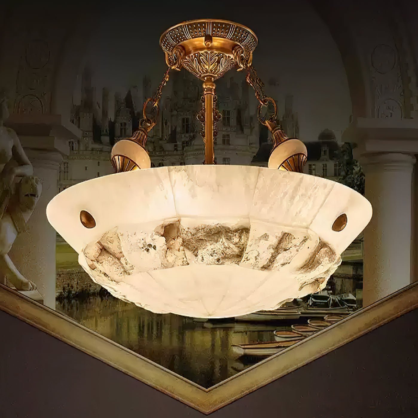 パッチワークボウル天井ランプ