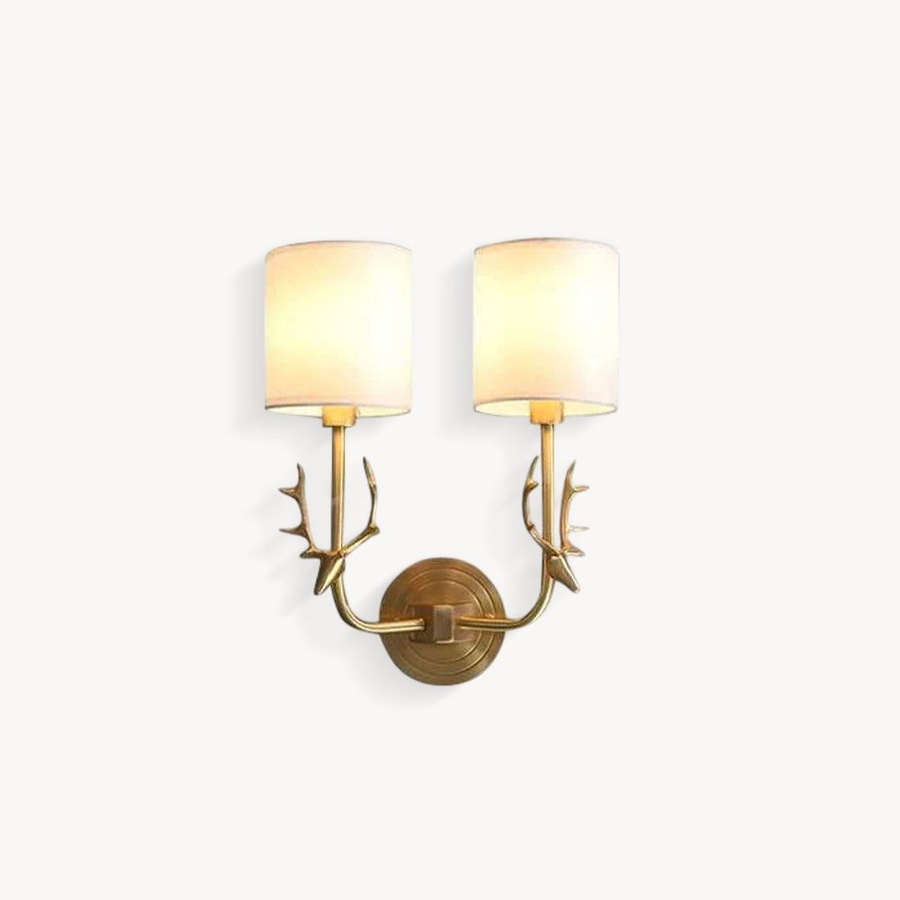 Brass Deer Head Wall Light