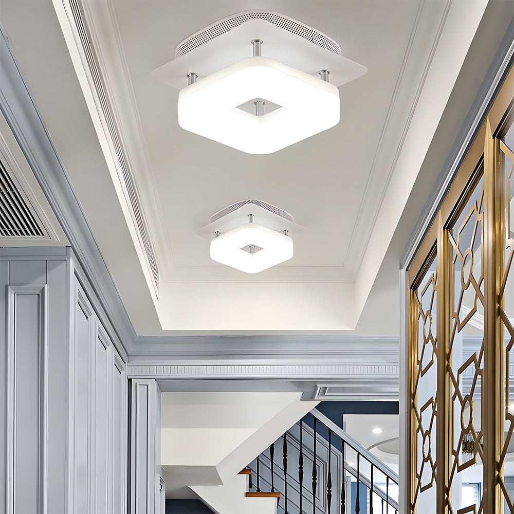 モダンなスクエアアクリルLED廊下天井ライト