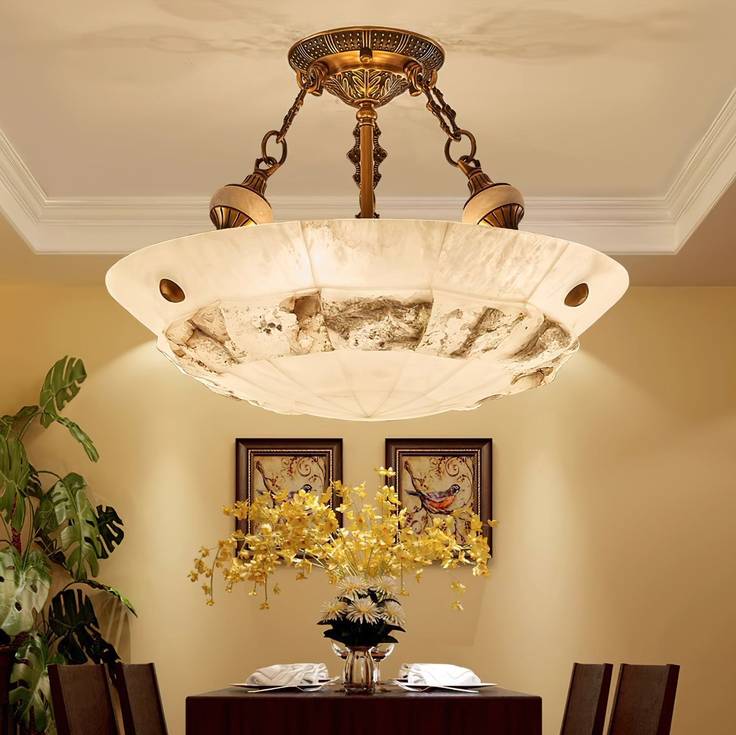 パッチワークボウル天井ランプ