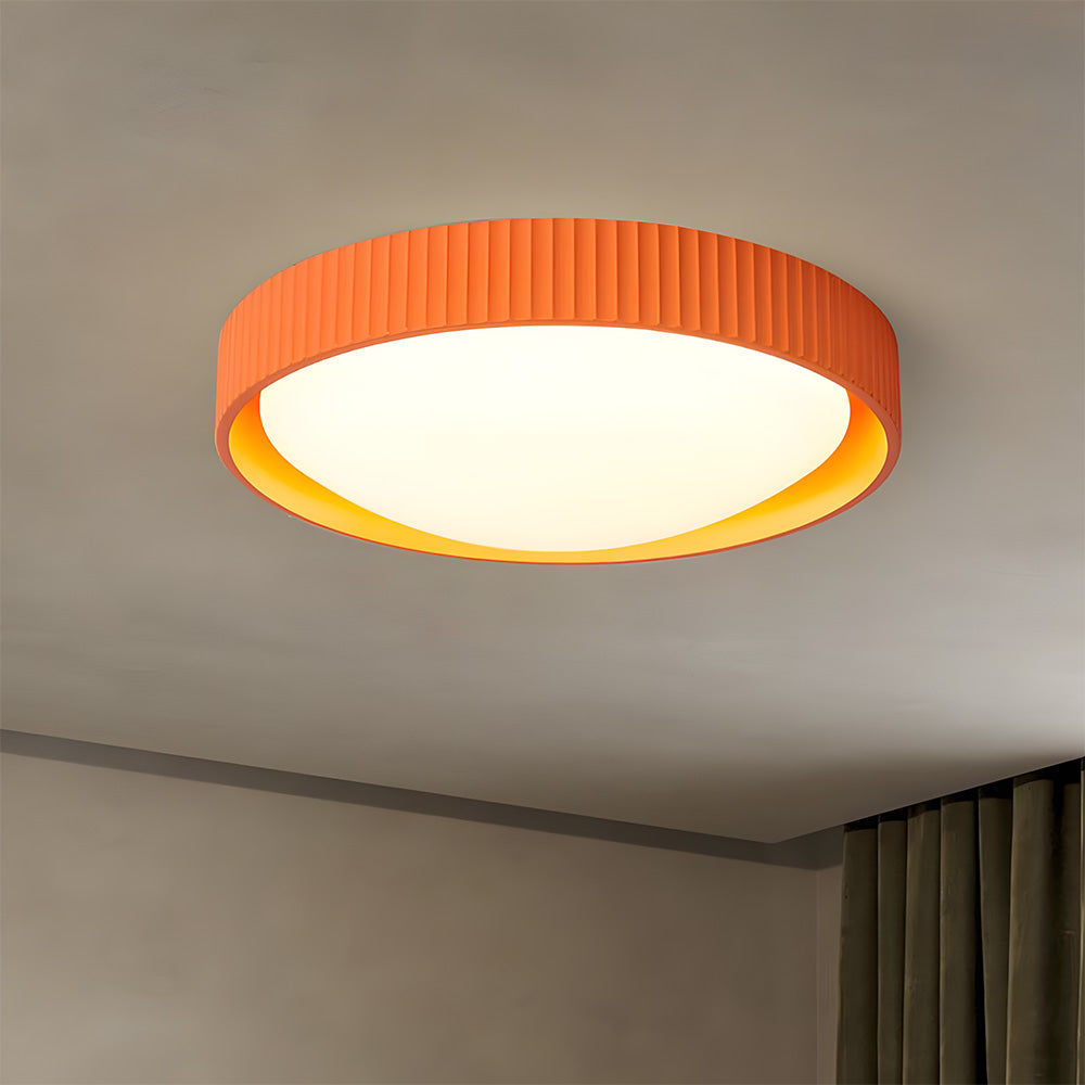 北欧風ラウンド樹脂リビングルームシーリングライト