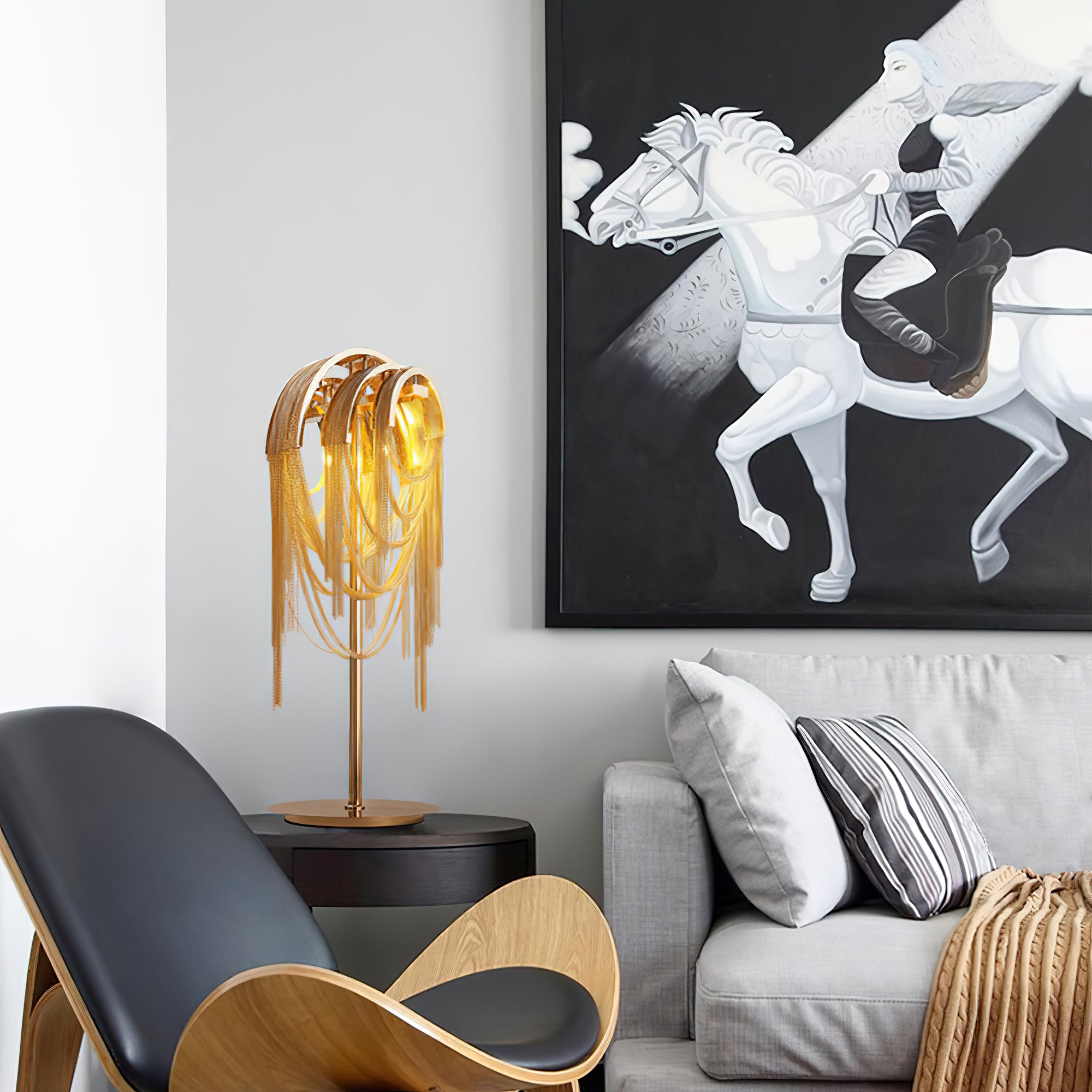 ライトラグジュアリータッセルテーブルランプ