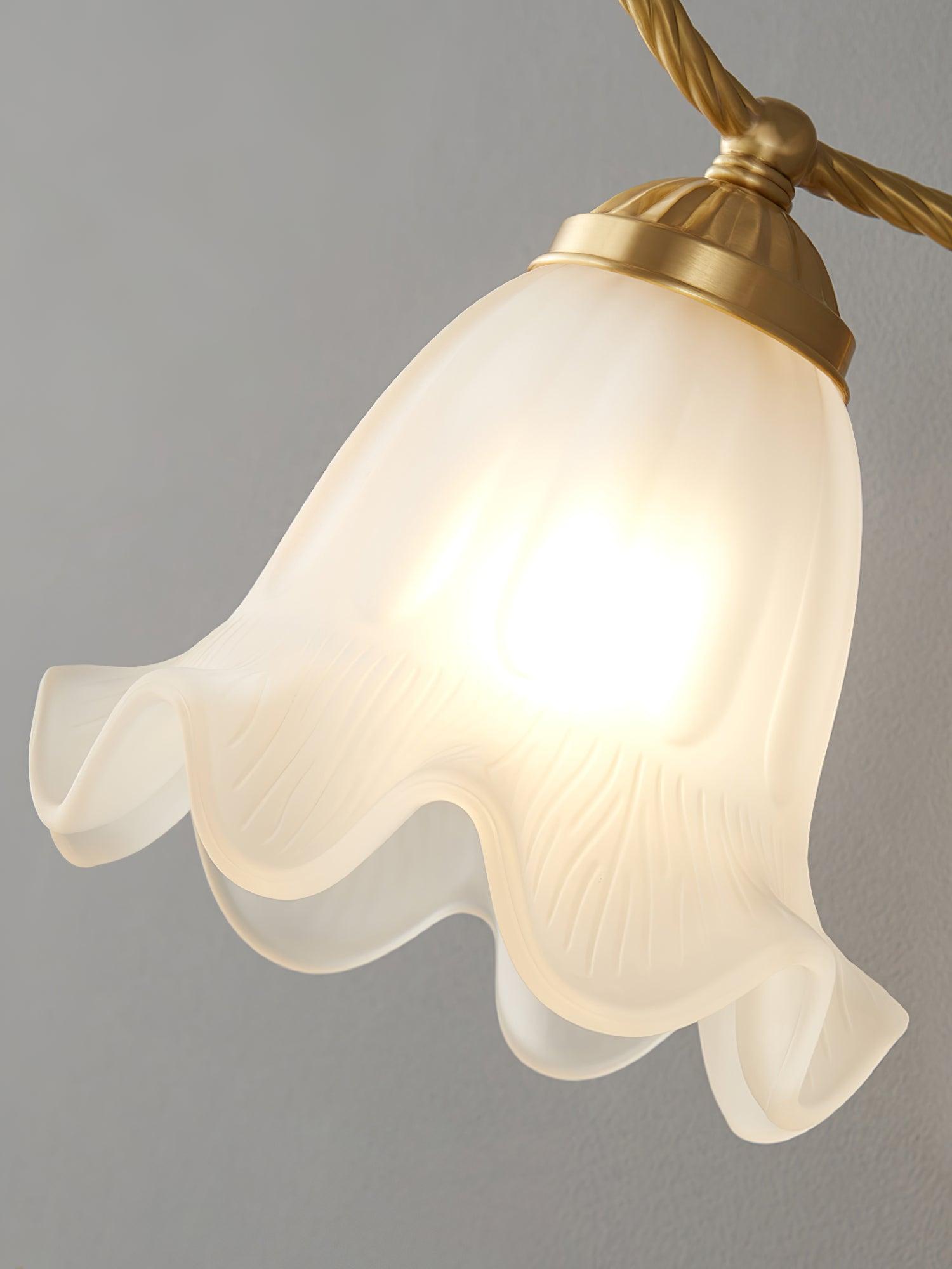 湾曲したグースネック真鍮ガラス取り付け用燭台