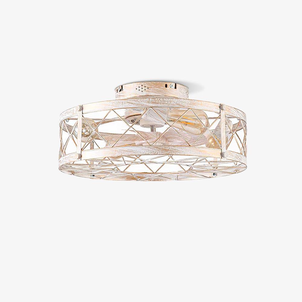 ホワイトとゴールドのメタル、リモートシーリングファンランプ付き