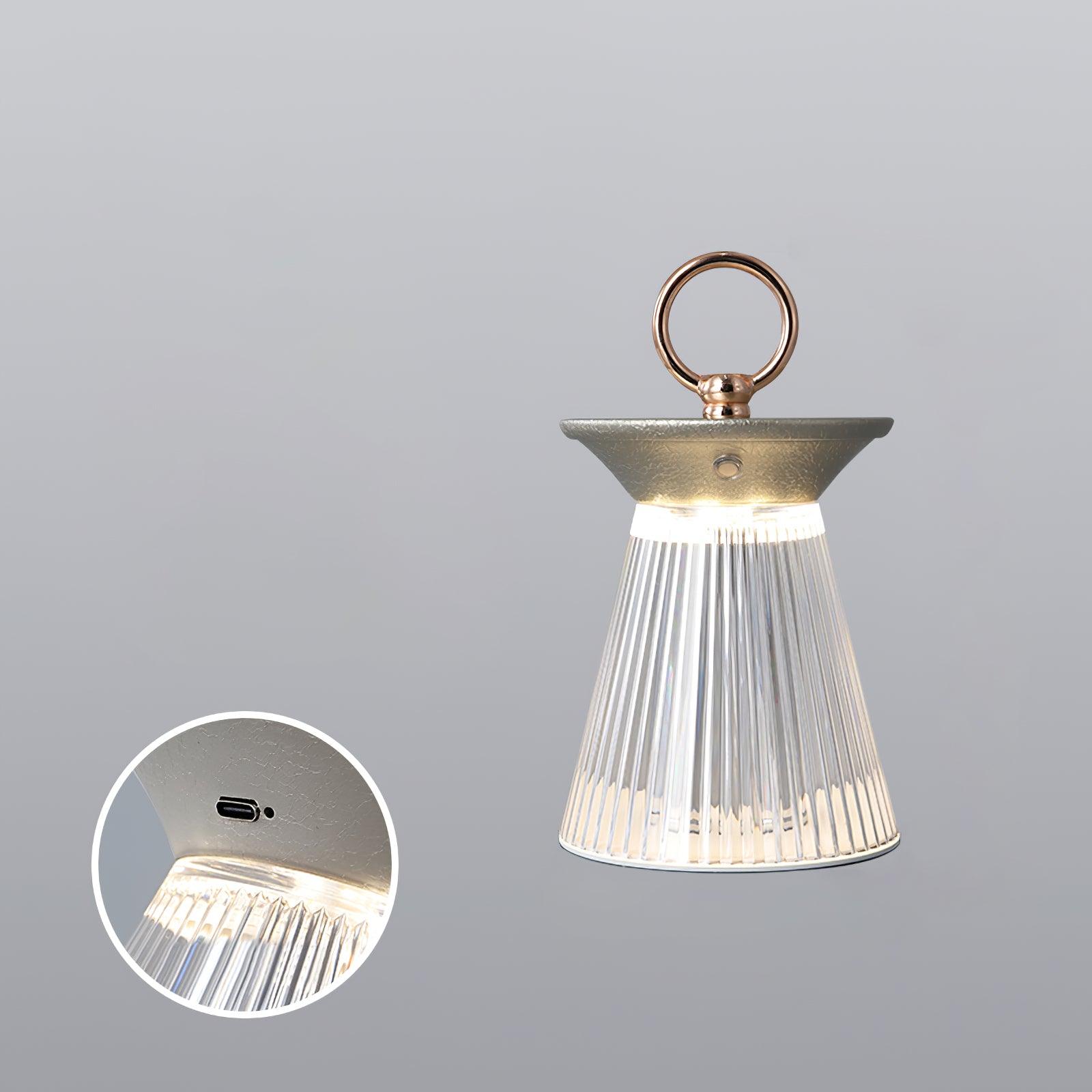 リブ付きアクリル内蔵バッテリーテーブルランプ