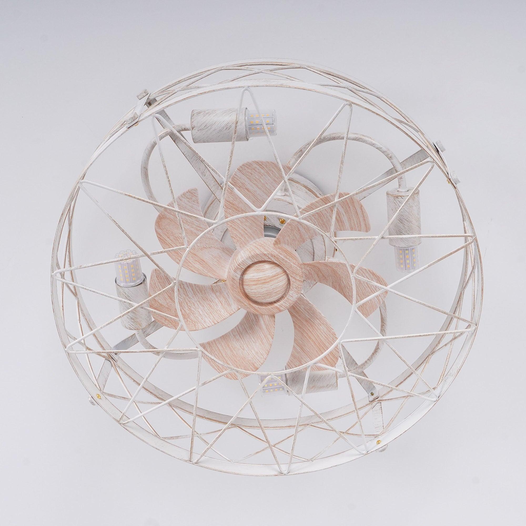 ホワイトとゴールドのメタル、リモートシーリングファンランプ付き