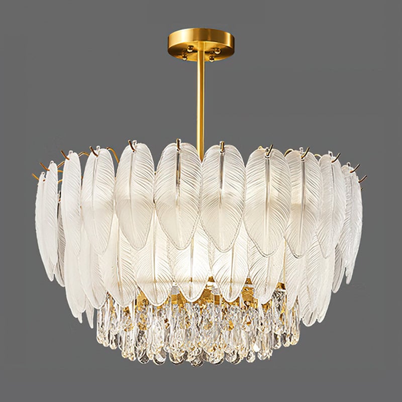 Greta Feather Crystal Chandelier
