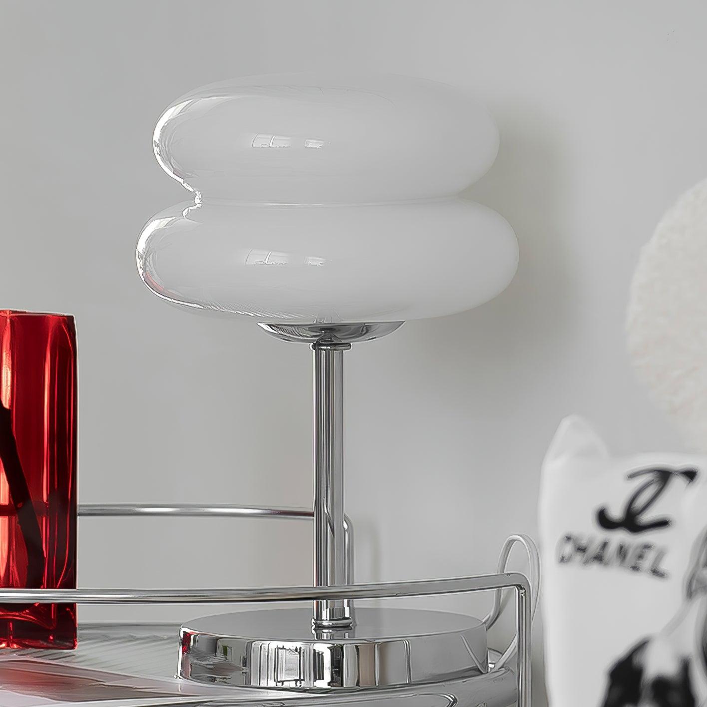 サターングライドガラステーブルランプ