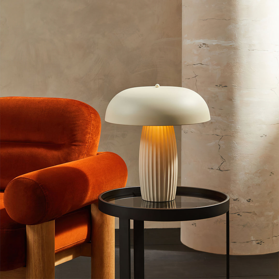 Ribbed Mushroom Table Lamp