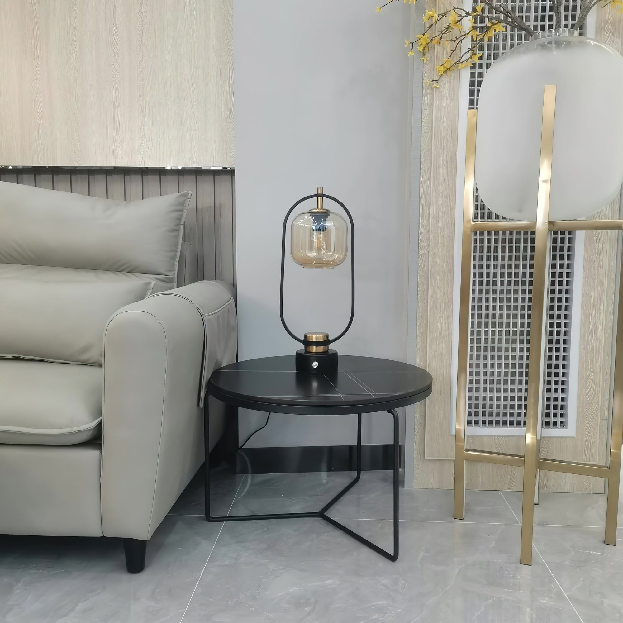 楕円リングアイアンテーブルランプ