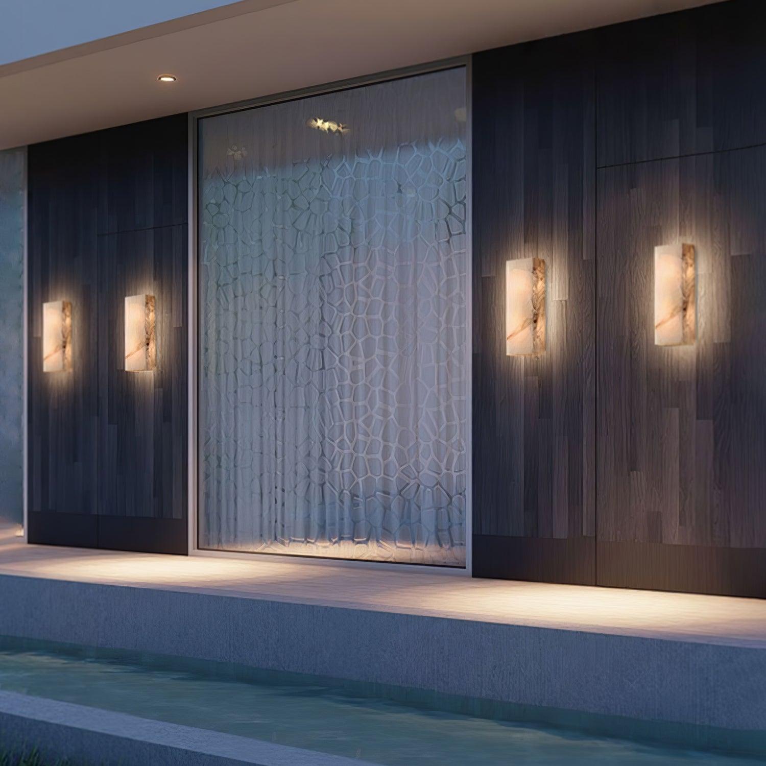 長方形アラバスター壁取り付け用燭台