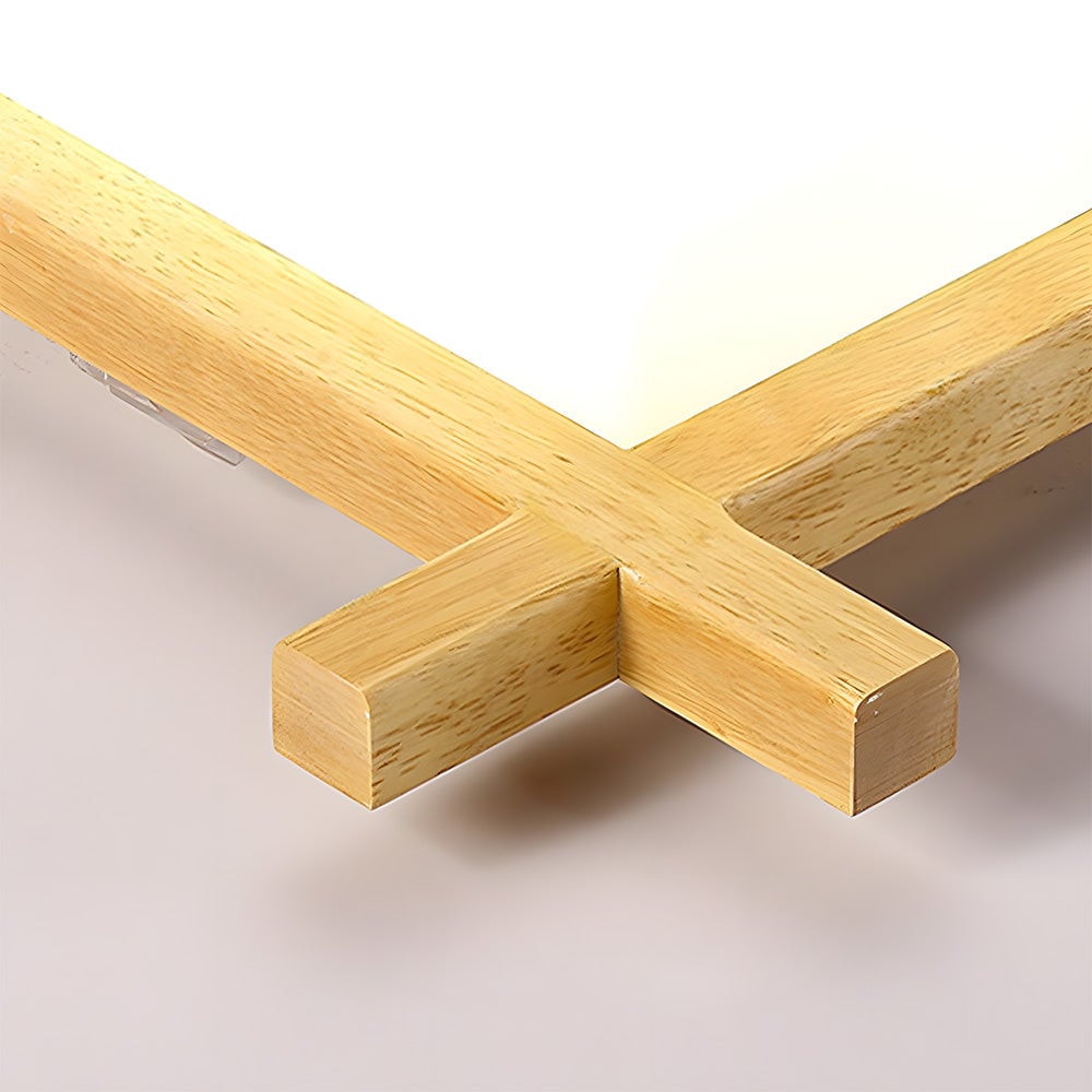 モダンでクリエイティブな木製スクエアLEDシーリングライト