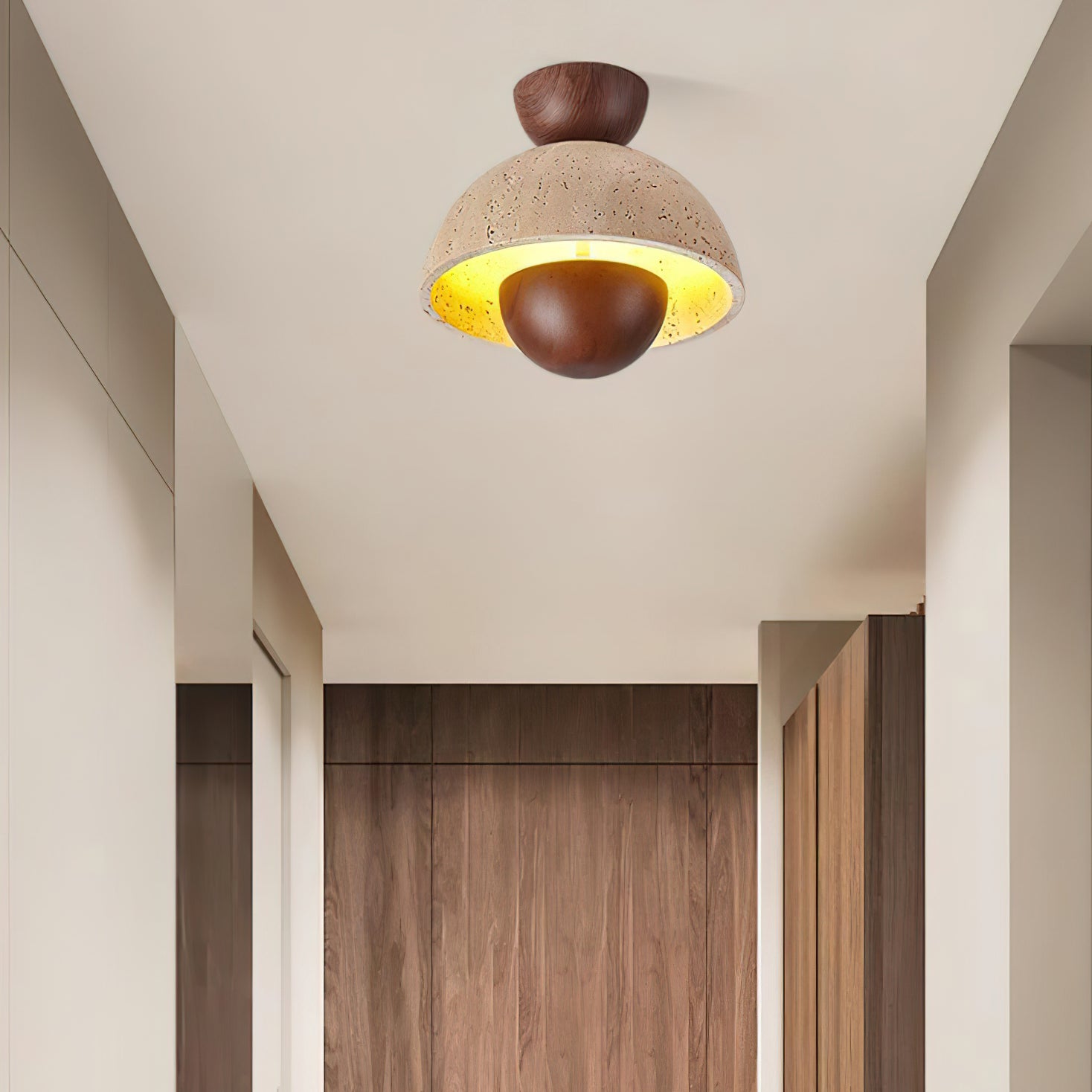 Flowerpot Travertine Ceiling Lamp