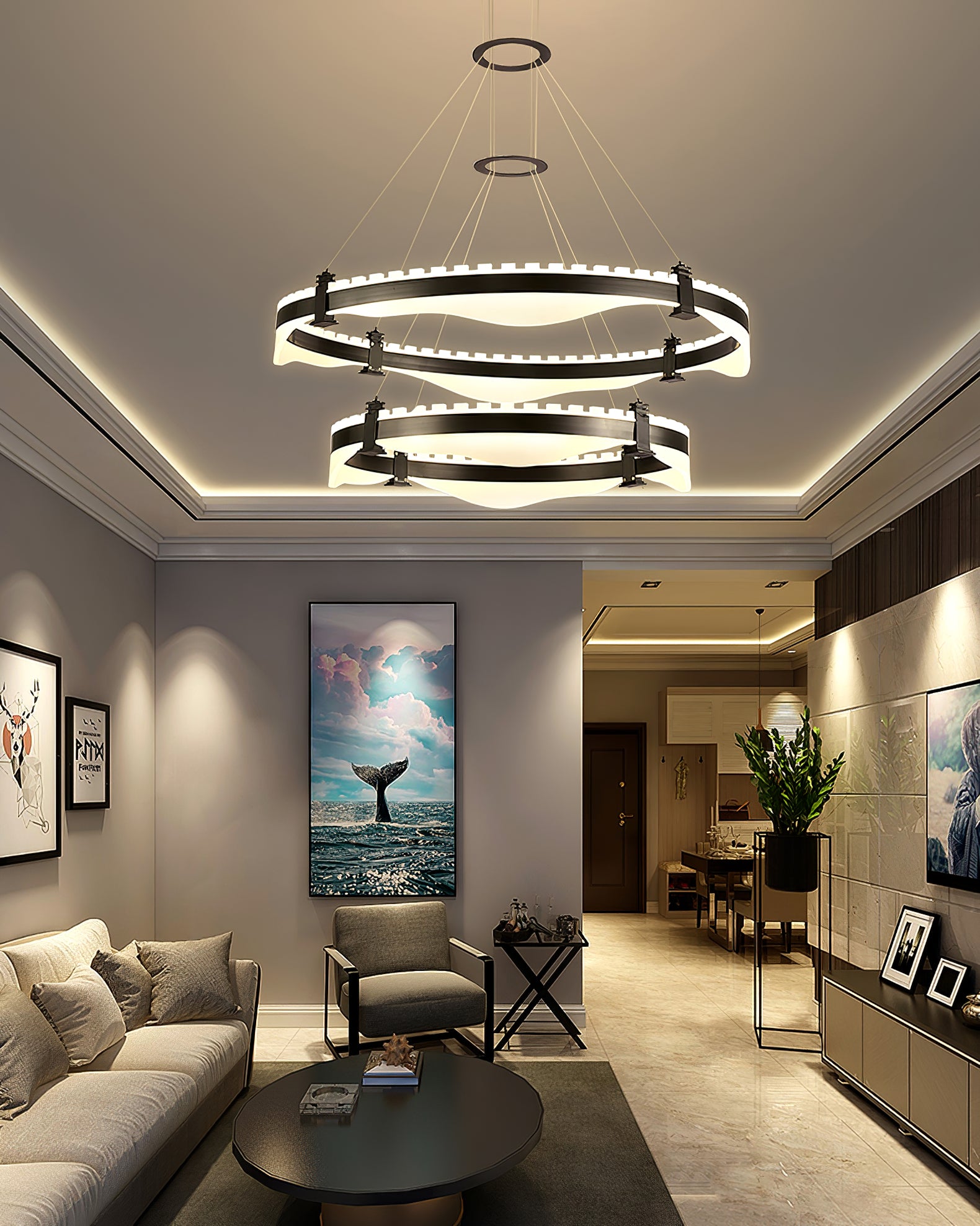 Ring Metallic Chandelier