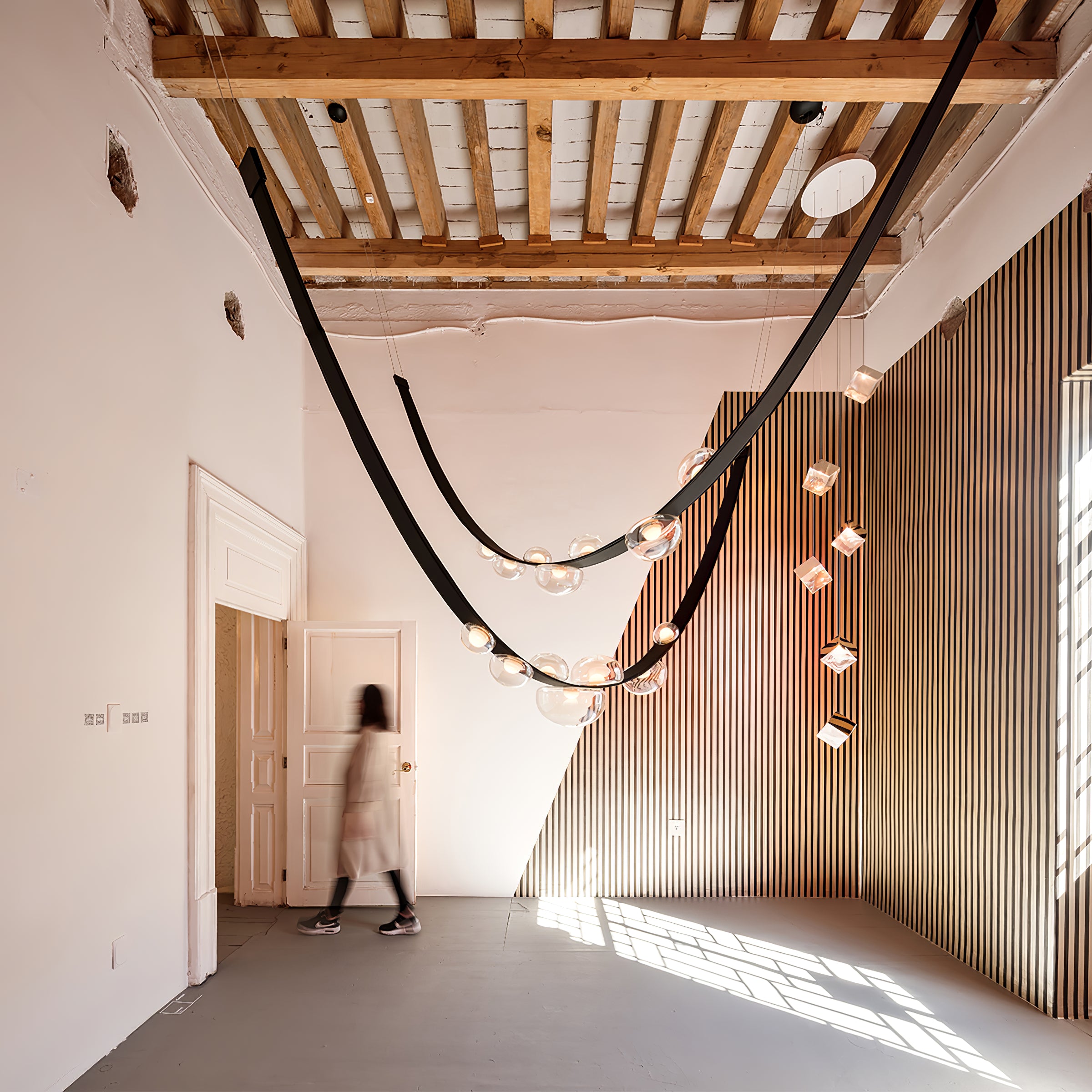 スクエアアートガラスシャンデリア