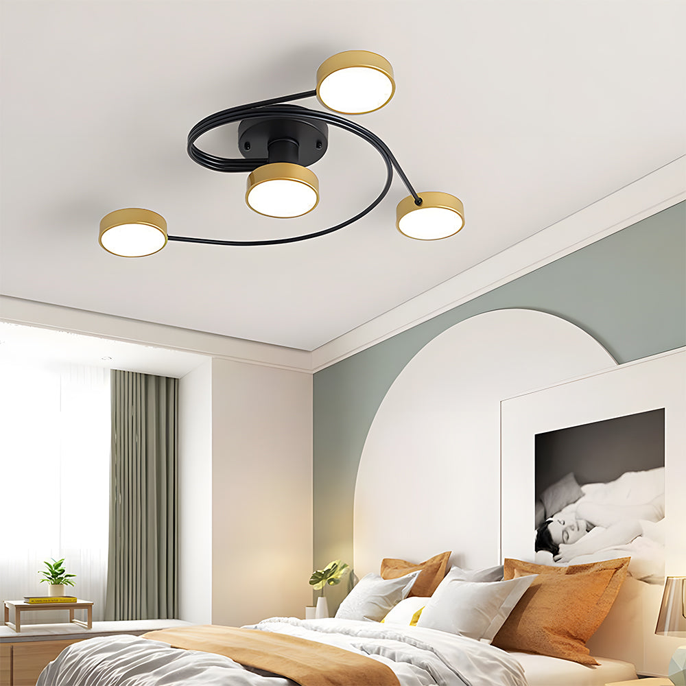 モダンなフラッシュマウントシャンデリア北欧風天井照明器具