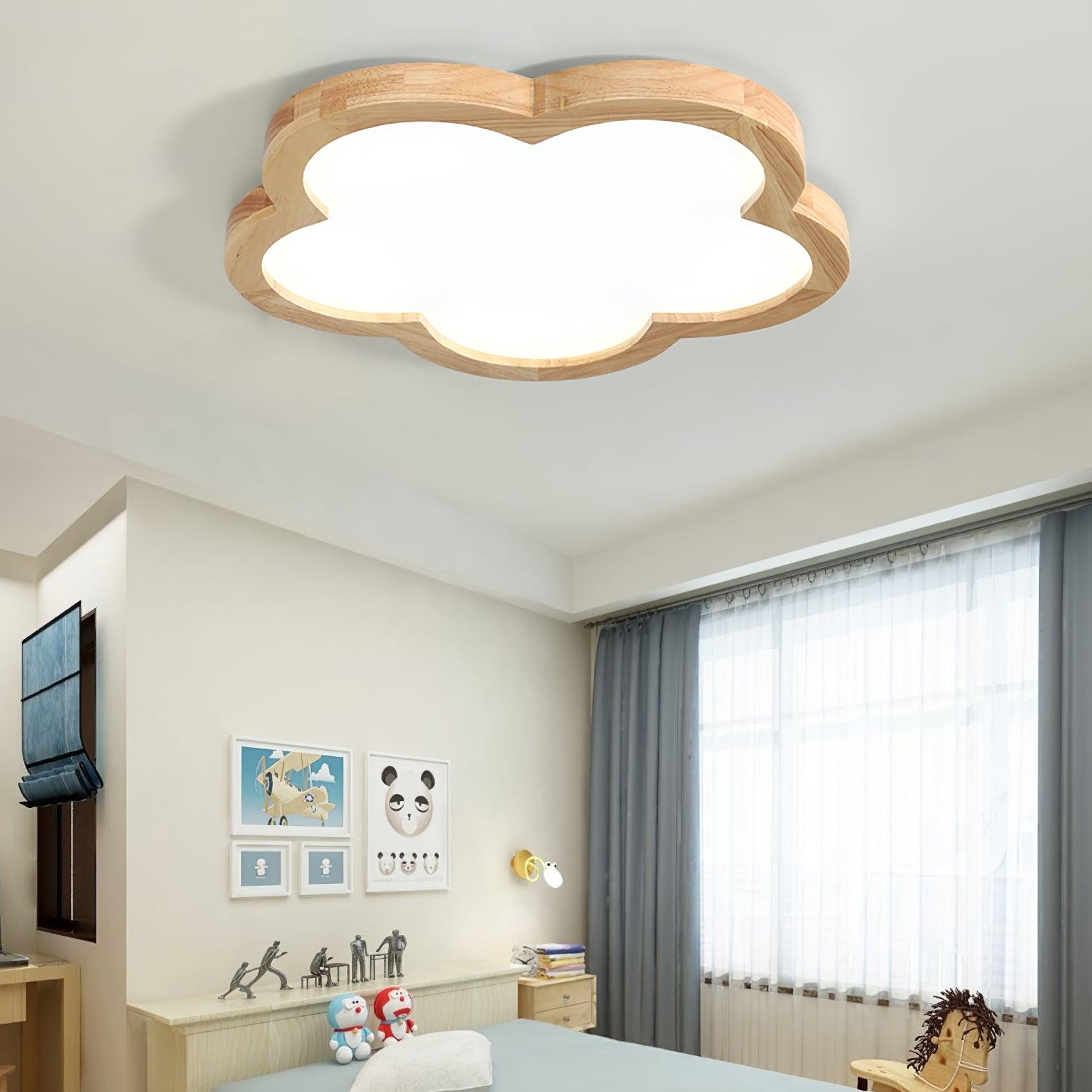 Wooden Flowers Ceiling Lamp