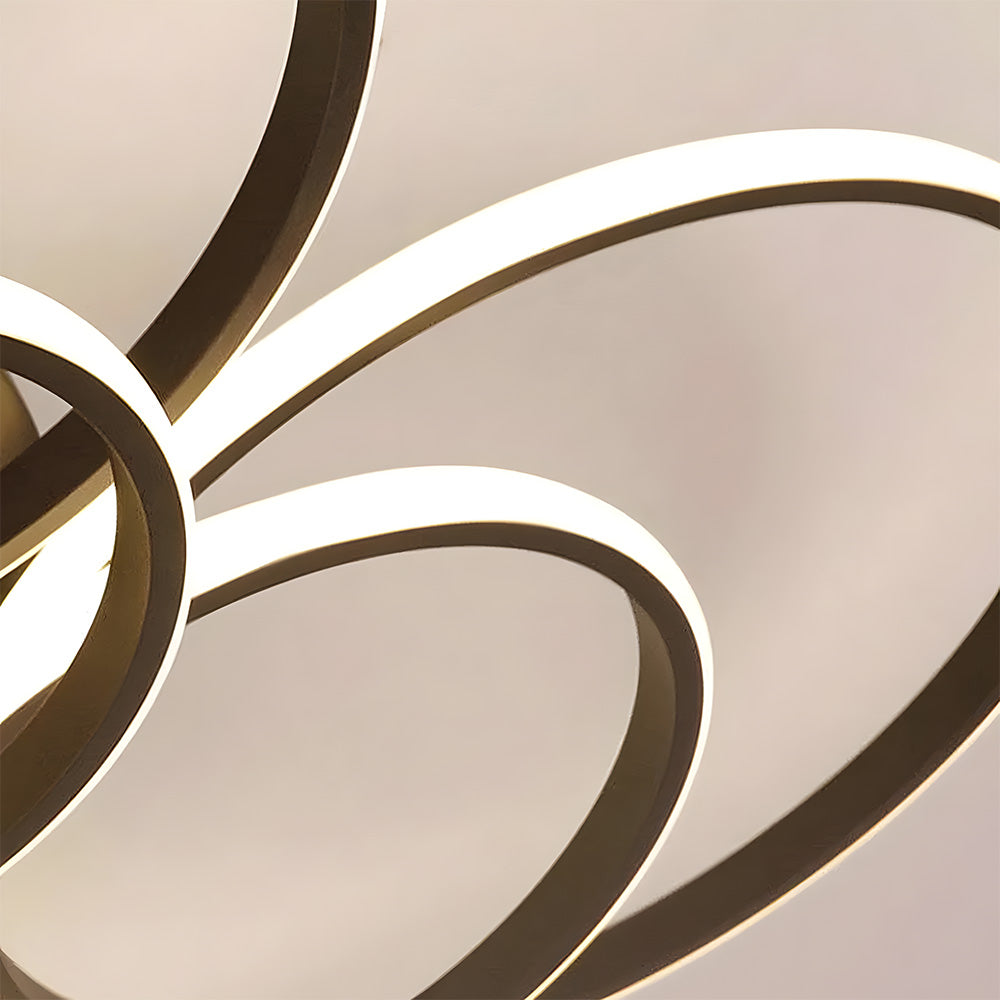 ユニークなデザインのサークルリングメタルLEDシーリングライト