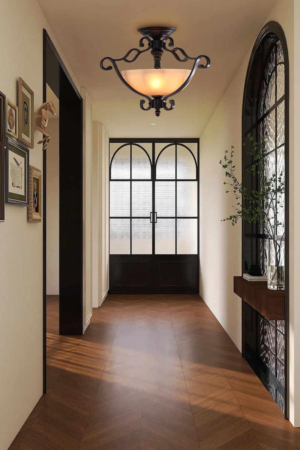 レトロポーチアイアンシーリングランプ