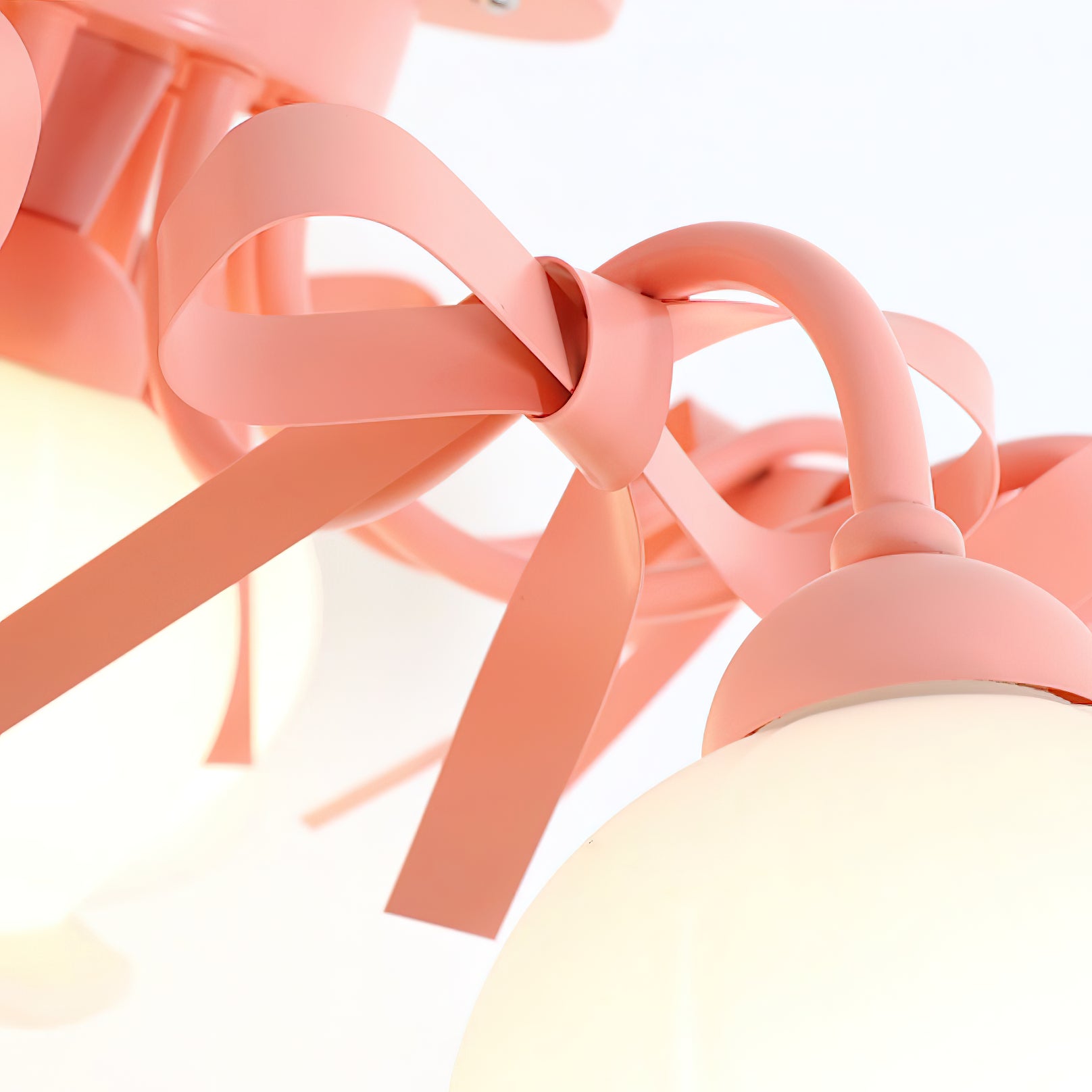 クリームガラスバッドシーリングランプ